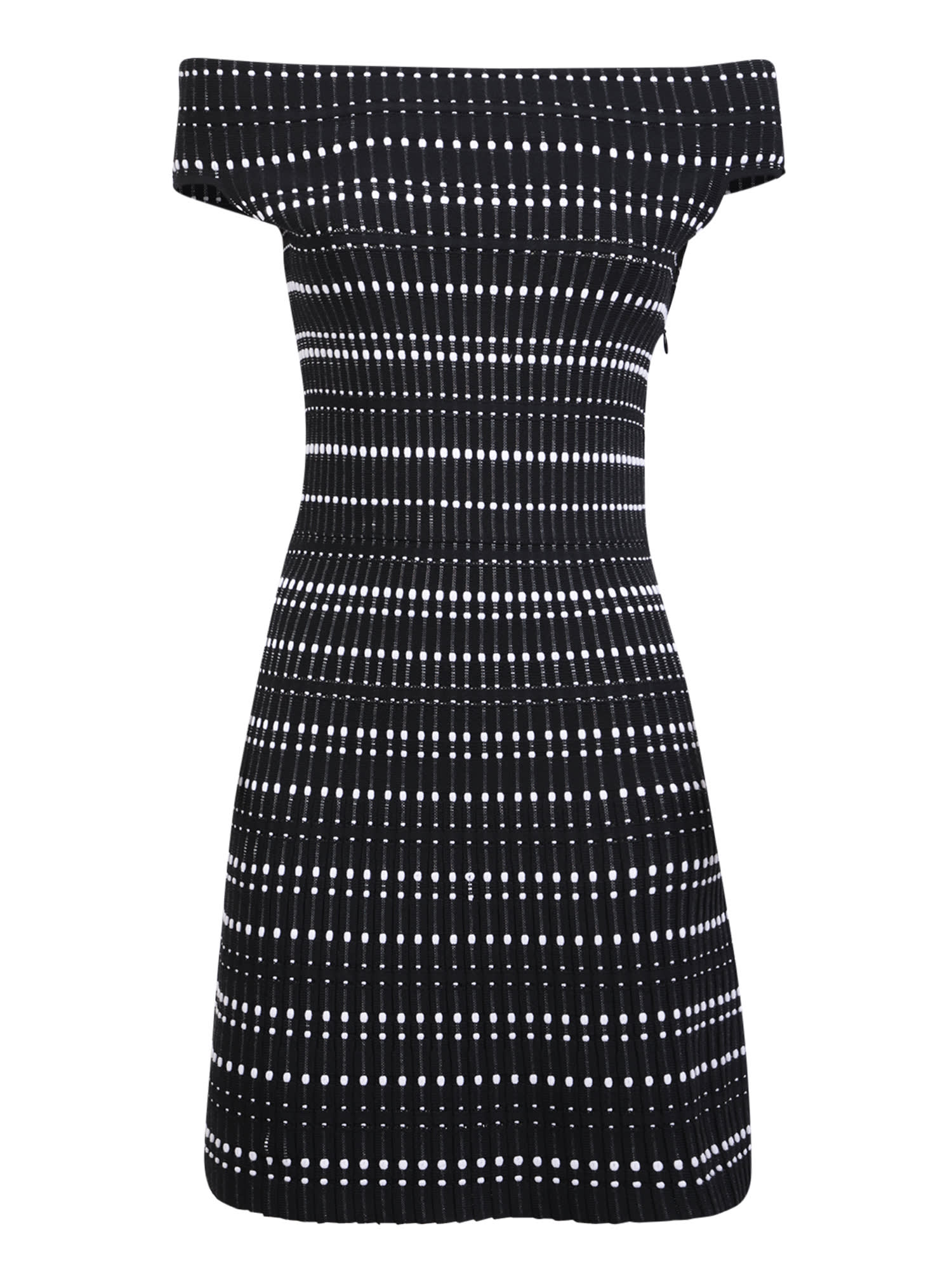 Shop Alexander Mcqueen Black/white Polka Dot Minidress