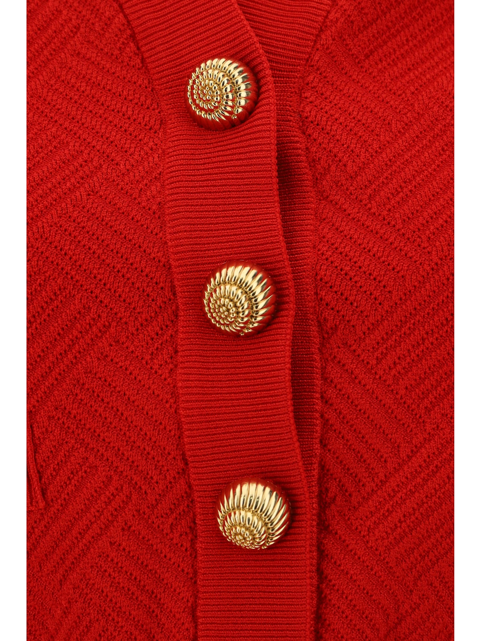 Shop Balmain Cardigan In Rouge