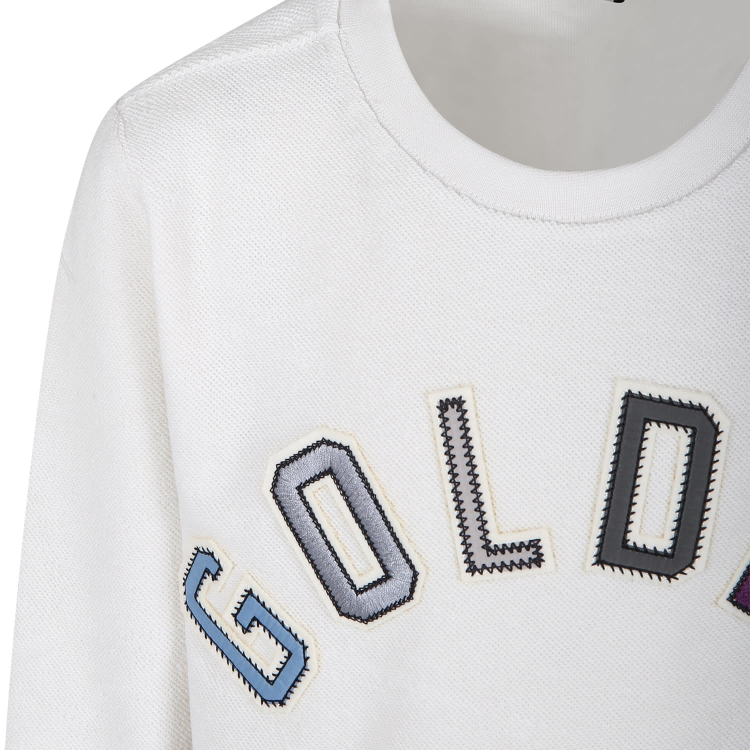 Shop Golden Goose Ivory Sweatshirt For Kids With Logo