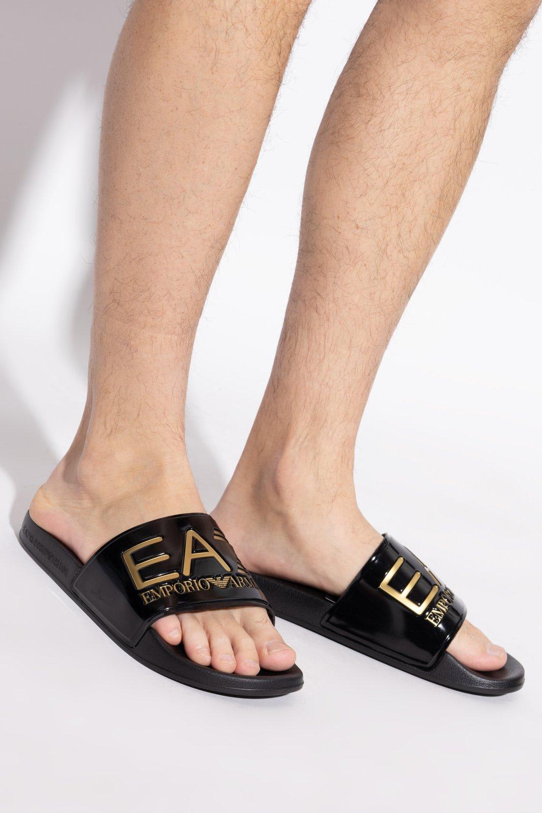 Ea7 Logo Slide Sandals
