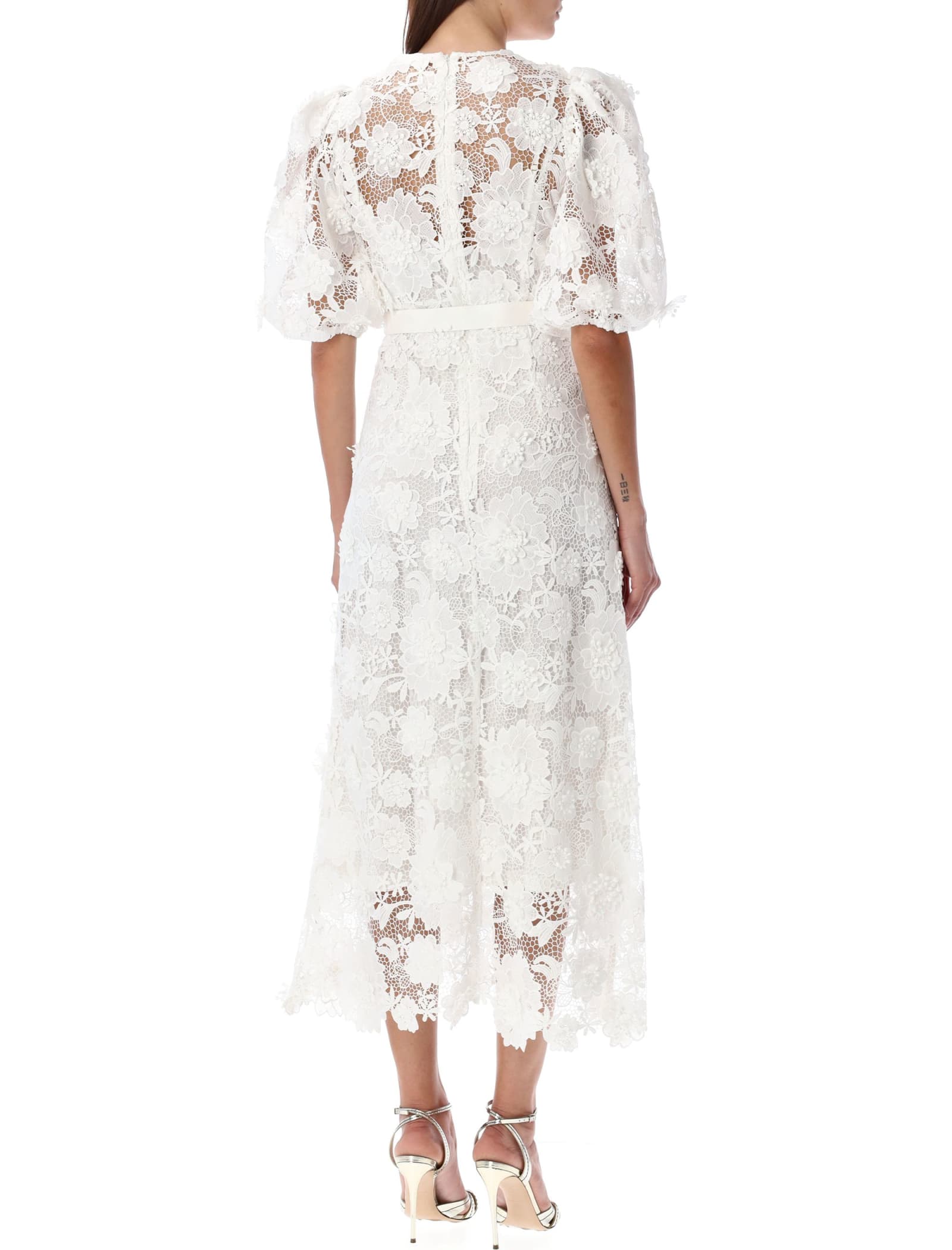 Shop Zimmermann Lace Flower Wedding Dress In Ivory