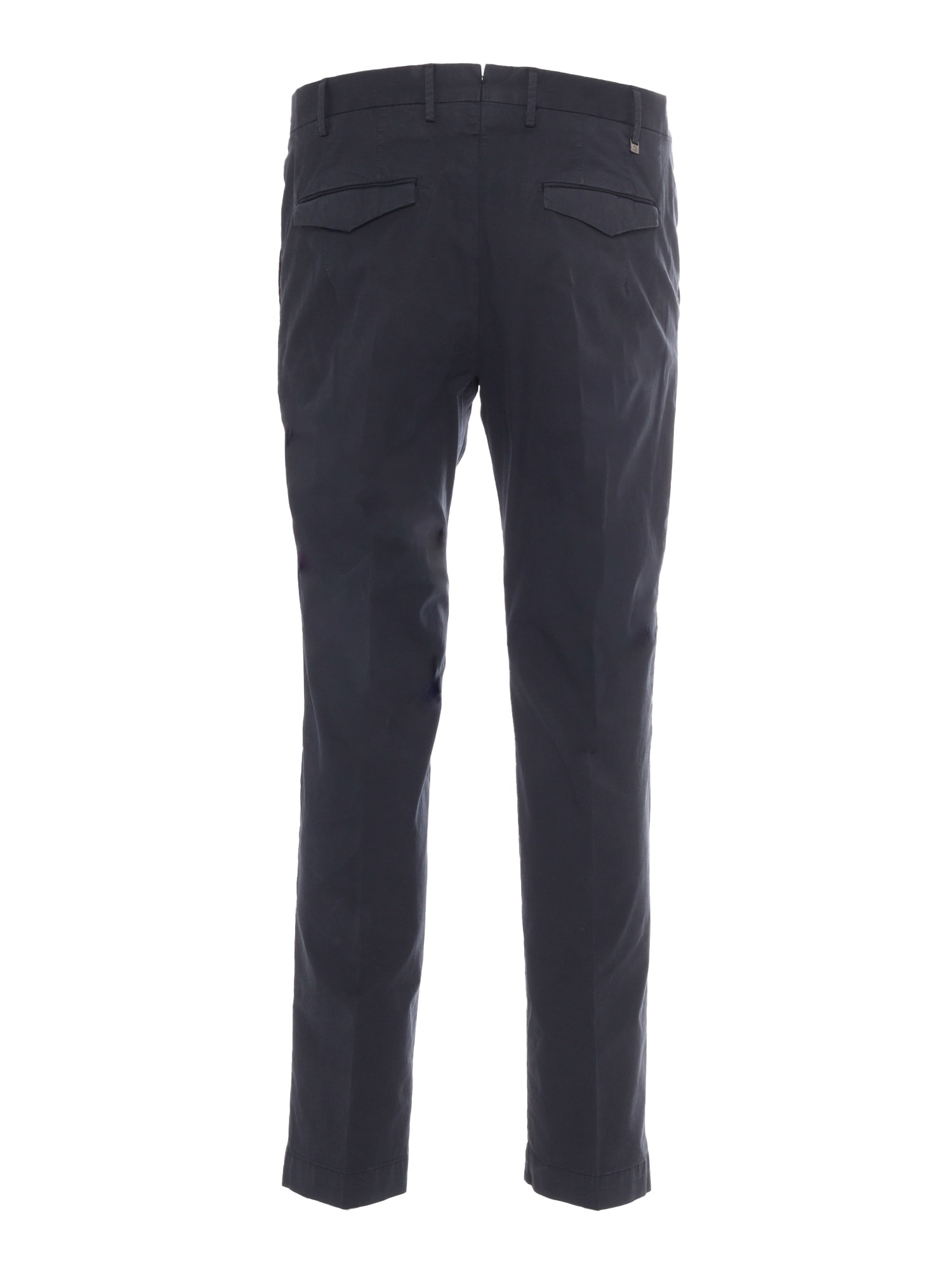 Pt Torino Pantalone In Misto Lana Stretch Nero Uomo In Blue