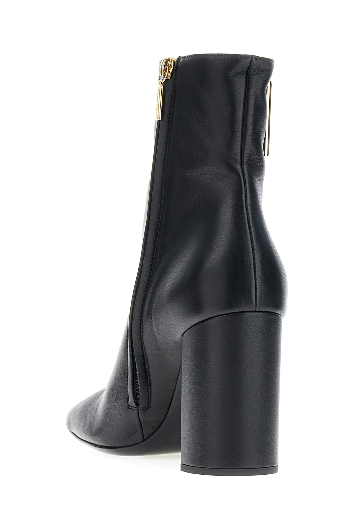 Shop Dolce & Gabbana Black Nappa Leather Jackie 90 Ankle Boots In 80999