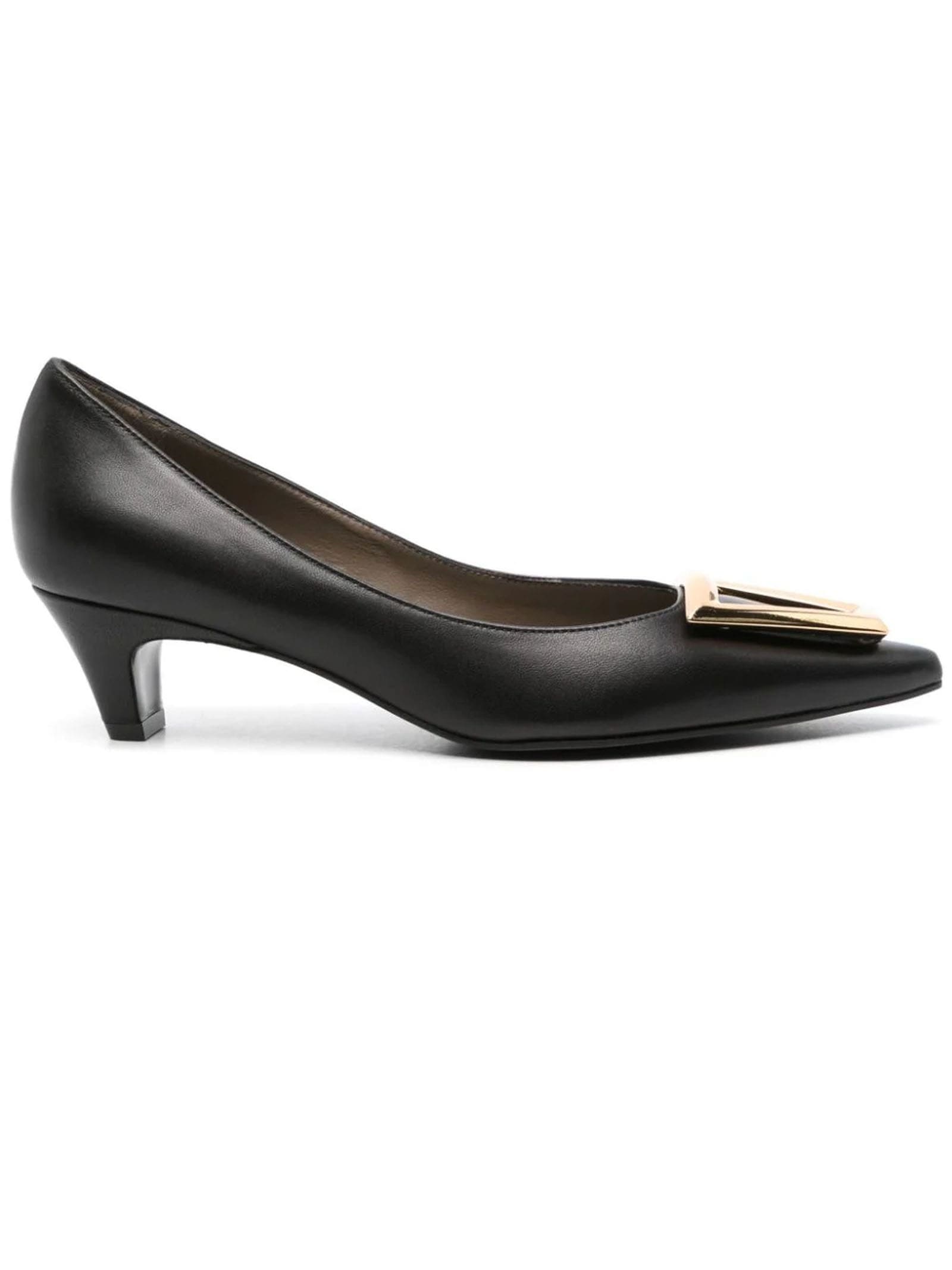 Shop Roberto Festa Black Calf Leather Moon Pumps