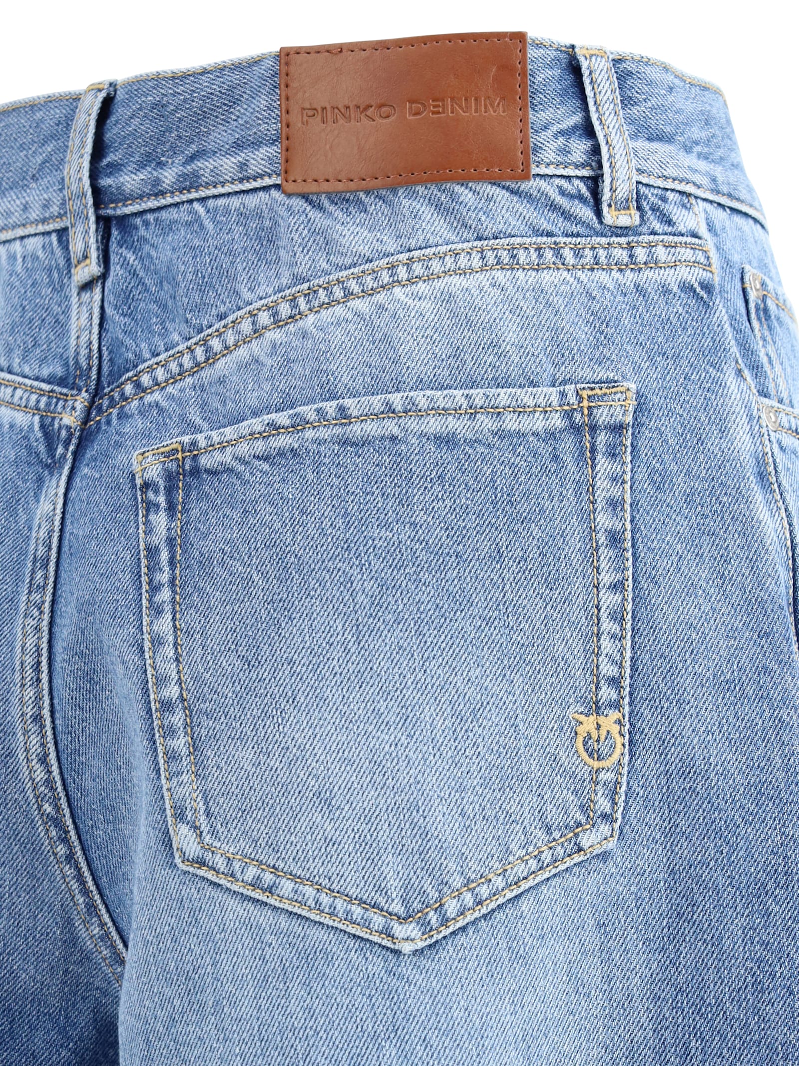 Pinko Knee-length Denim Shorts In Blue