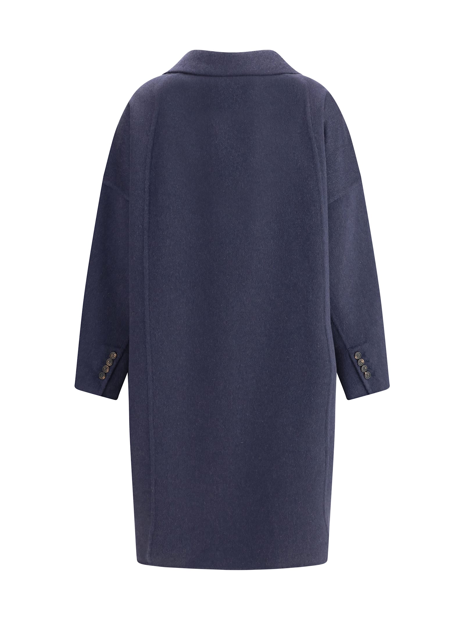 Brunello Cucinelli Cashmere Double-breasted Coat In Blue