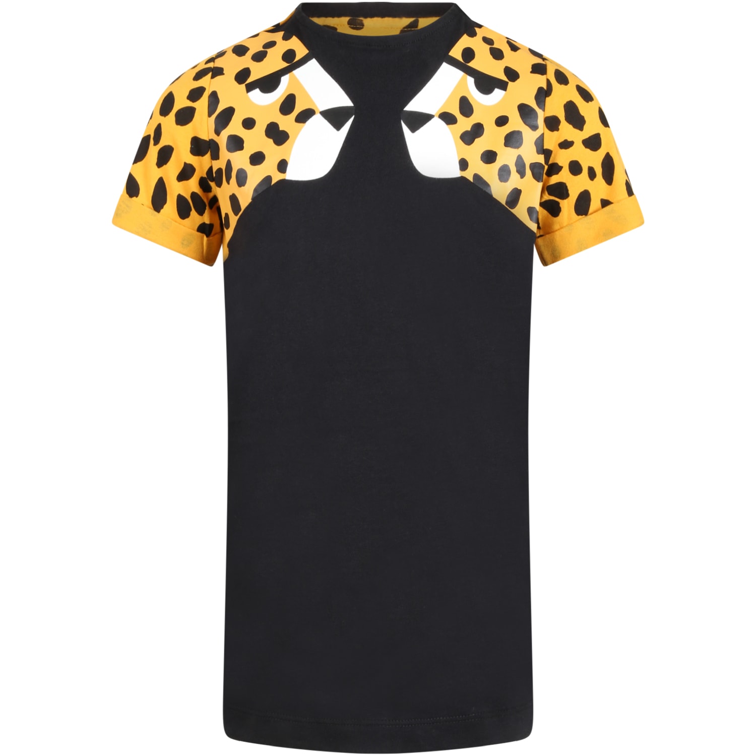 Stella McCartney Kids Black Dress For Girl With Tigers