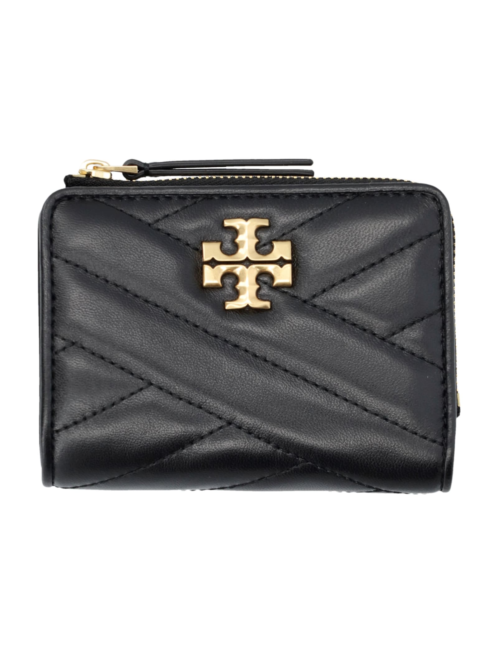 Shop Tory Burch Kira Chevron Bi-fold Wallet In Black