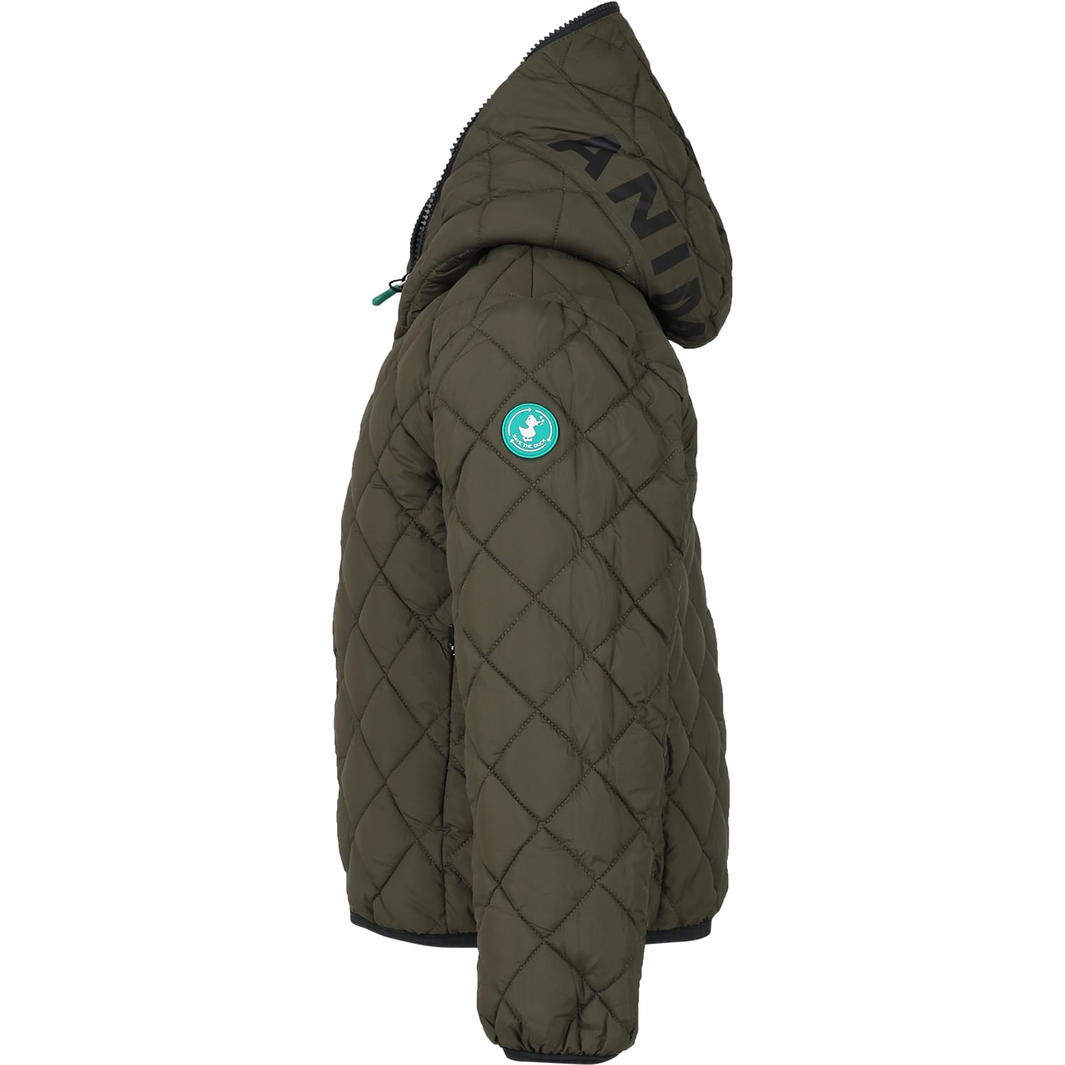 Shop Save The Duck Reversible Jobi Green Down Jacket For Boy With Logo