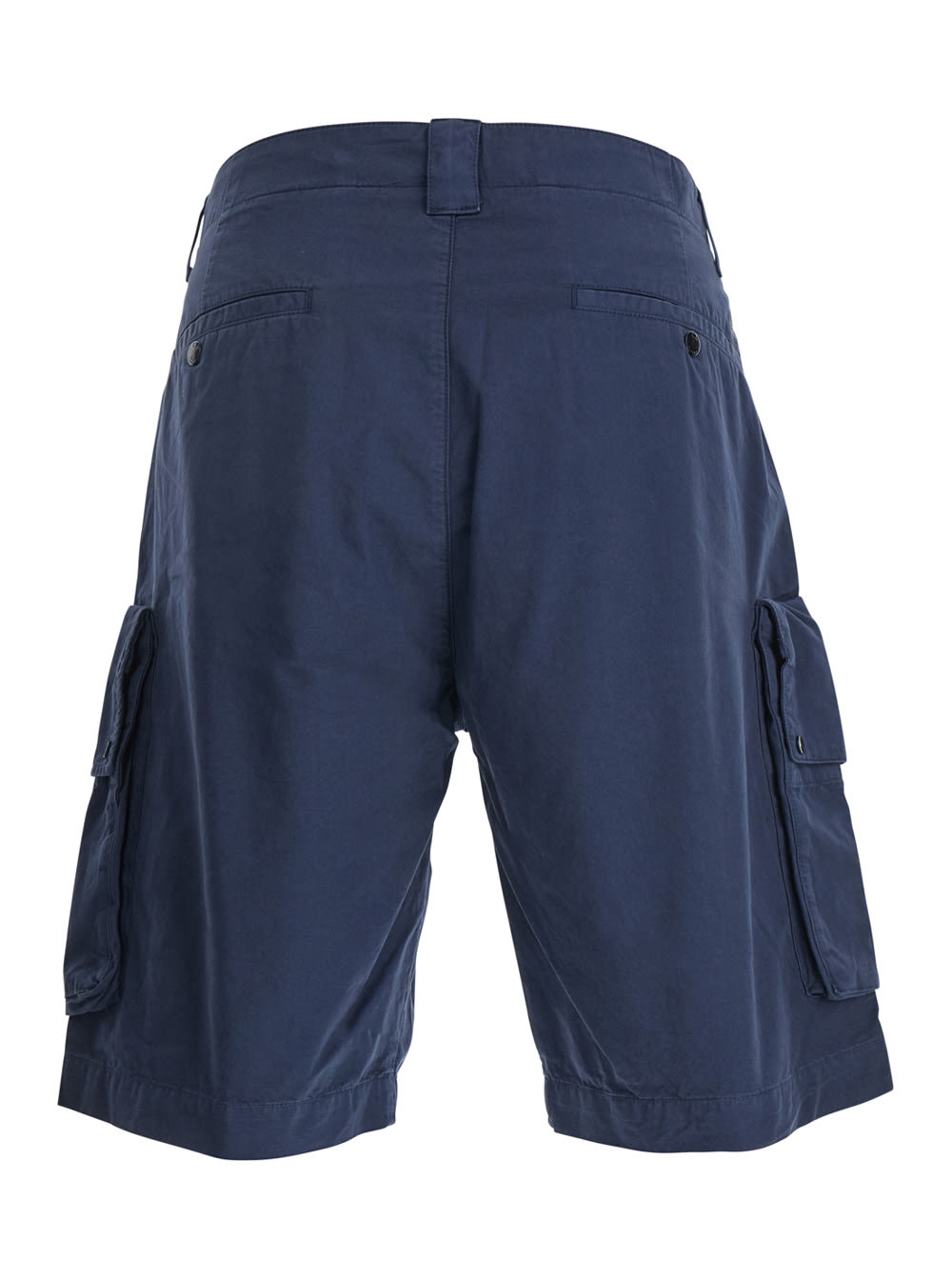 C.p. Company Blue Bermuda Pants With Belt Loops And Two Maxi Patch Pockets On The Side In Cotton Man In Blu