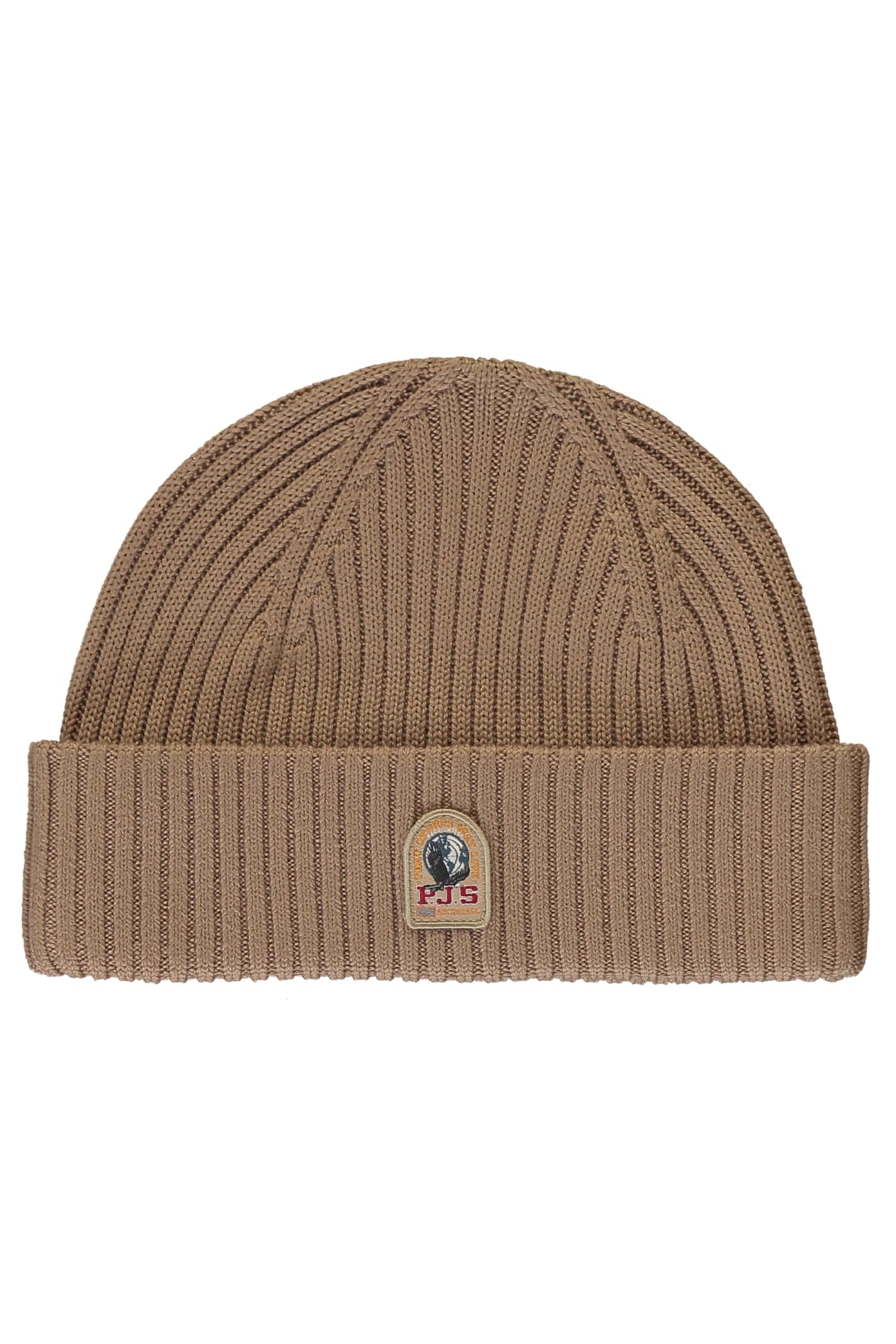 Shop Parajumpers Ribbed Knit Beanie In Beige