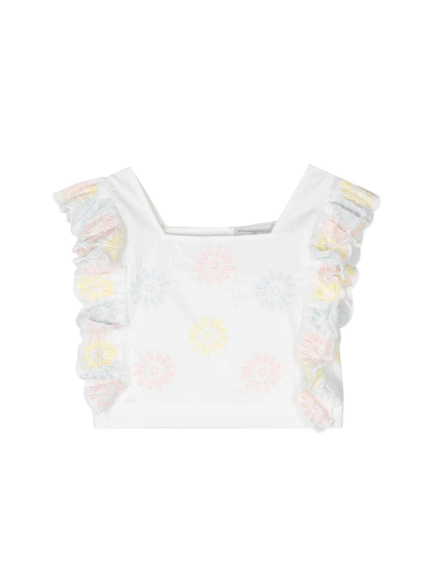 STELLA MCCARTNEY EMBROIDERED SM CROPPED TOP