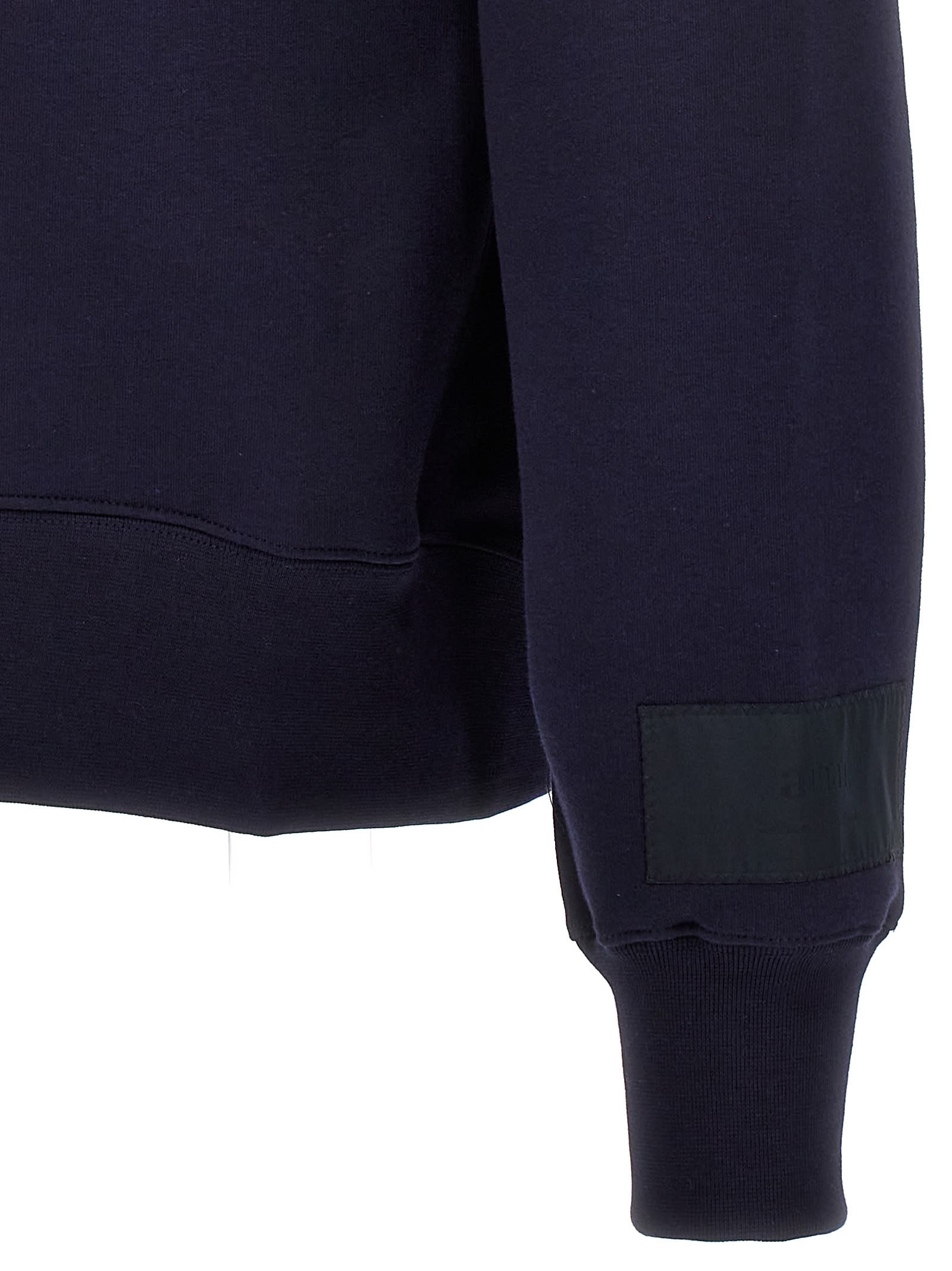 Shop Ami Alexandre Mattiussi Cotton Blend Sweatshirt In Navy