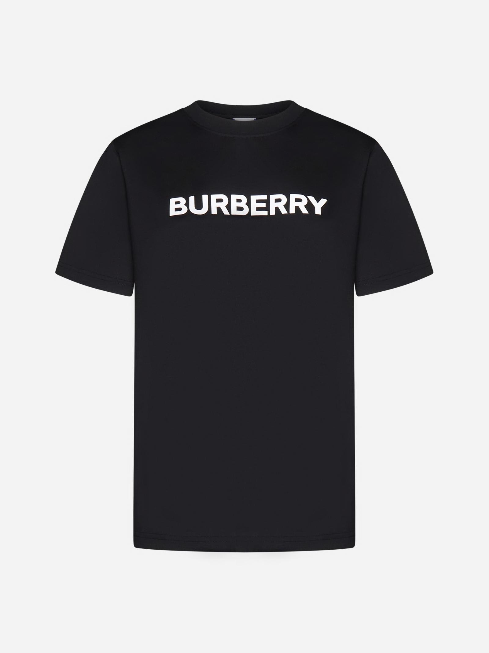 Shop Burberry Margot Logo Cotton T-shirt In Black
