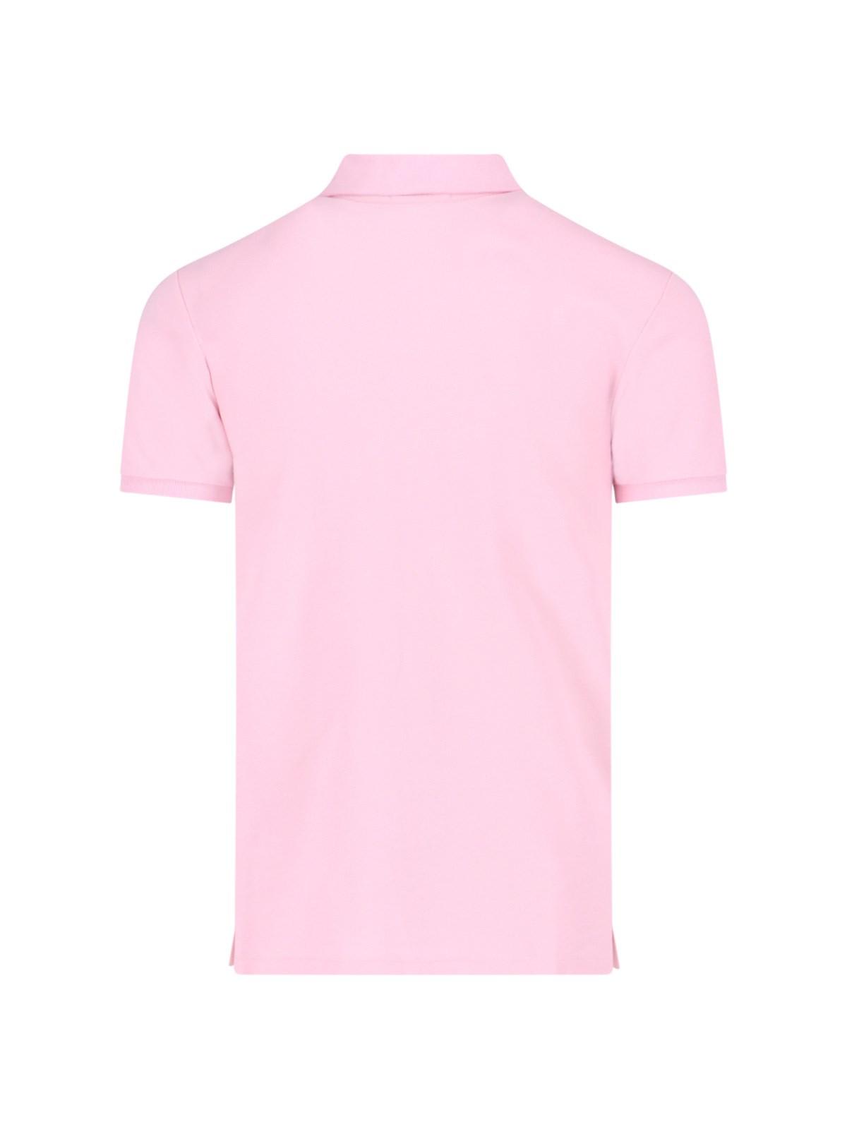 Shop Polo Ralph Lauren Logo Polo Shirt  In Pink
