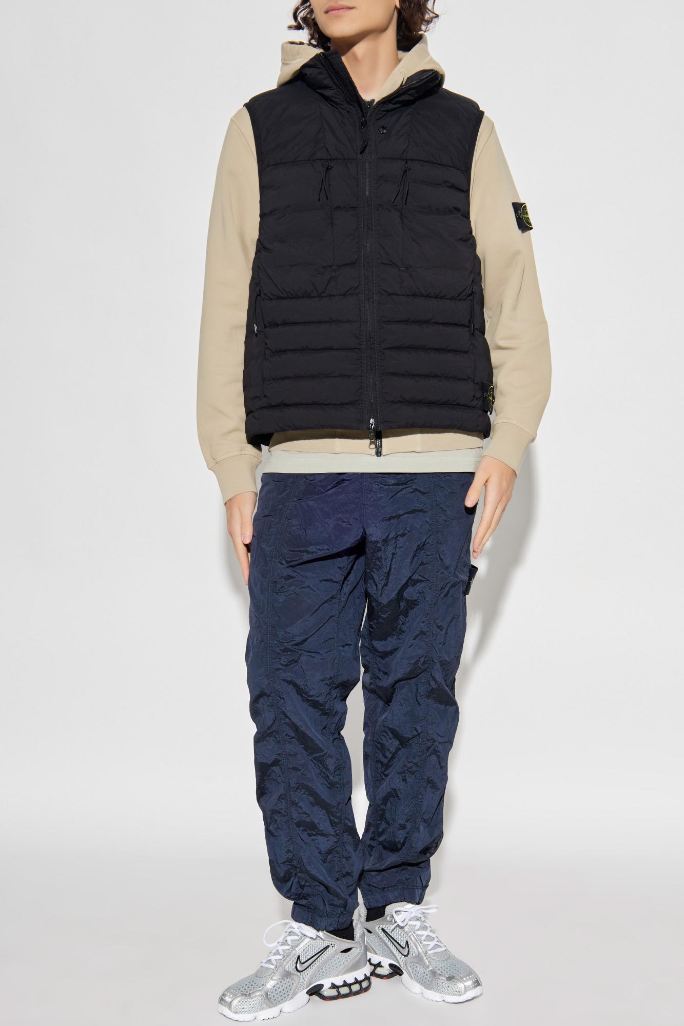 Stone Island Lightweight Sleeveless Padded Vest Pockets In Black