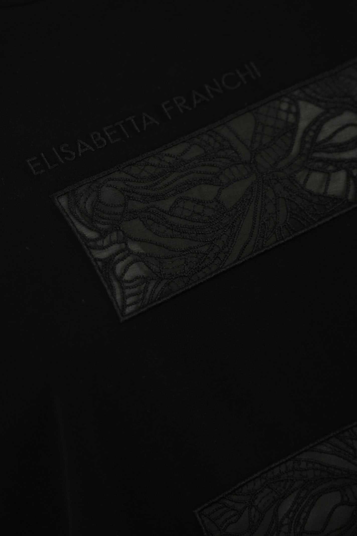 Elisabetta Franchi Jersey T-shirt With Macro Voile Logo In Black