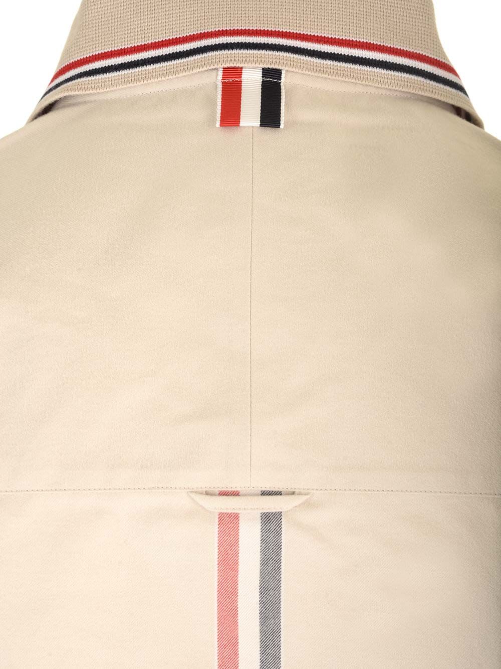 Thom Browne Stripe Cotton Flannel Oversized Shirt Shirts White In White