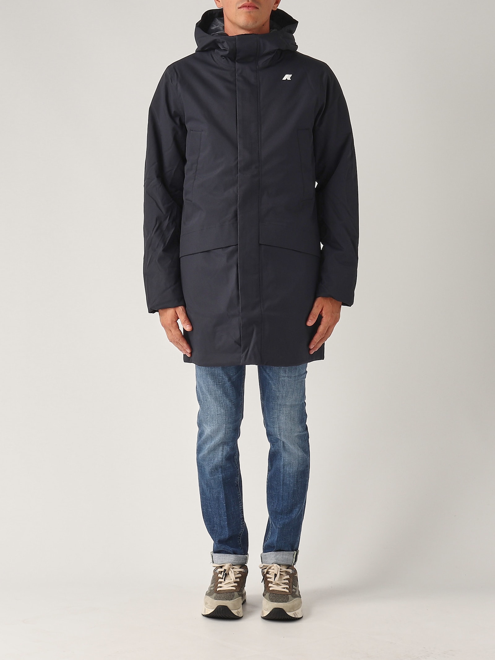 Shop K-way Jarno Twill Marmotta Jacket In Navy