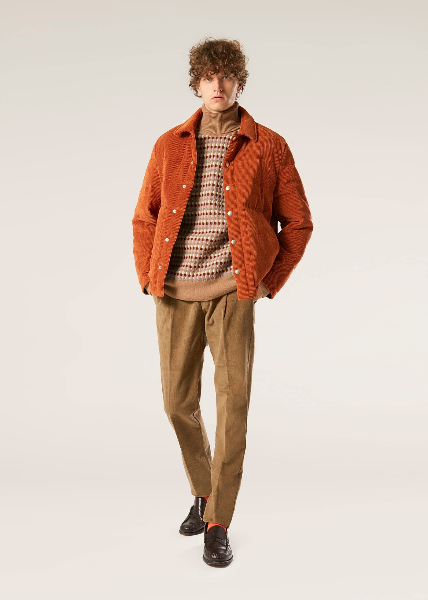 Shop Doppiaa Aalofi Copper Corduroy Jacket