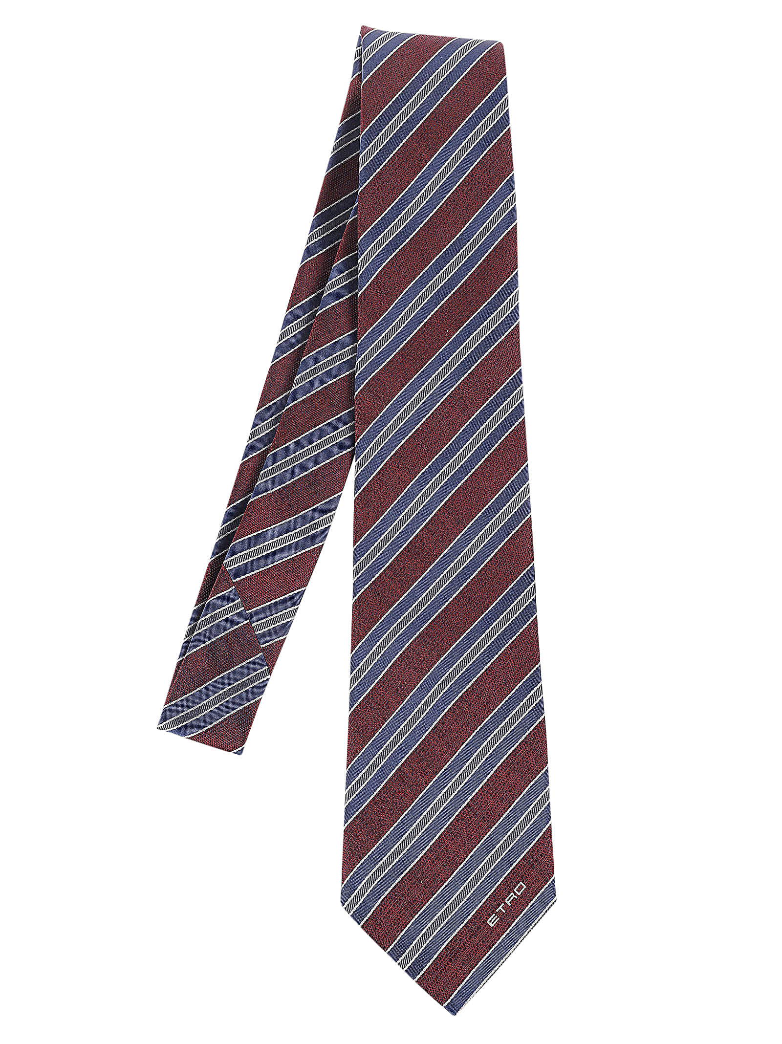 Shop Etro Tie In Bordeaux Multicolore