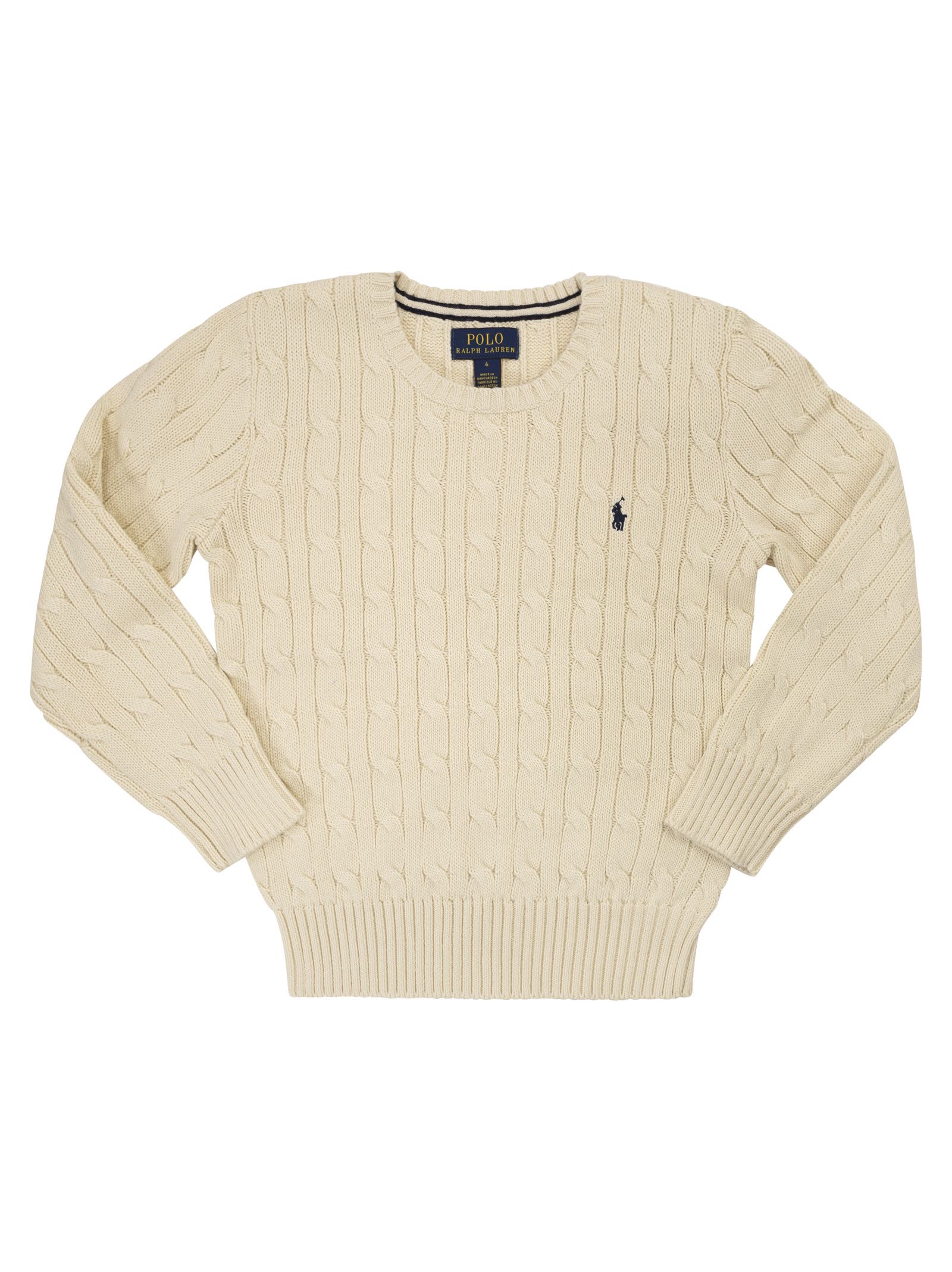 Polo Ralph Lauren Cable-knit Cotton Sweater In Brown