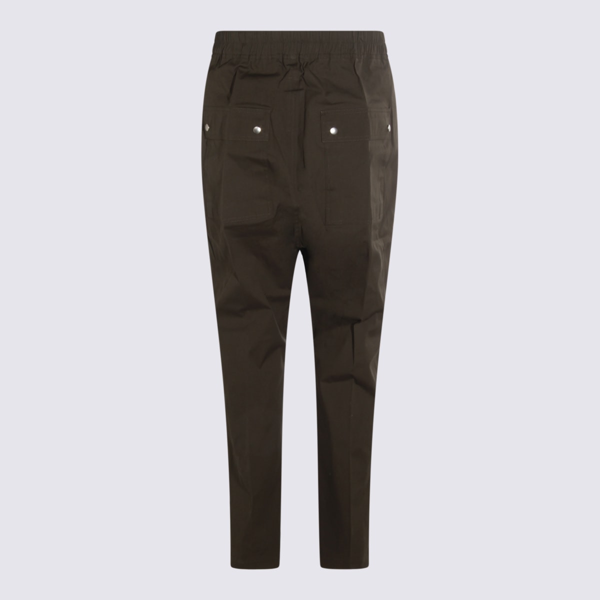 Rick Owens Trousers Featuring Elastic Waistband And Pockets In Brown