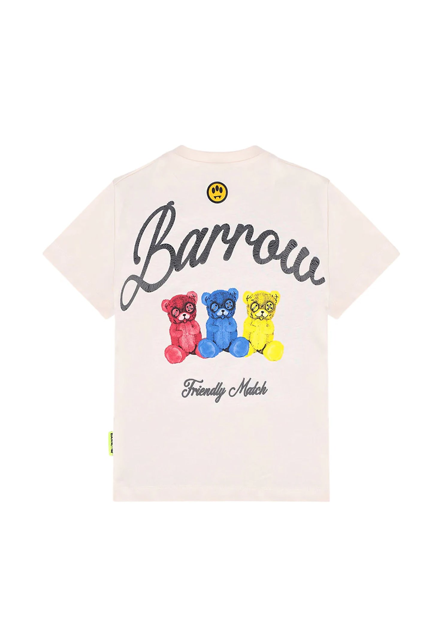 Barrow Ivory T-shirt For Kids With Black Logo In White