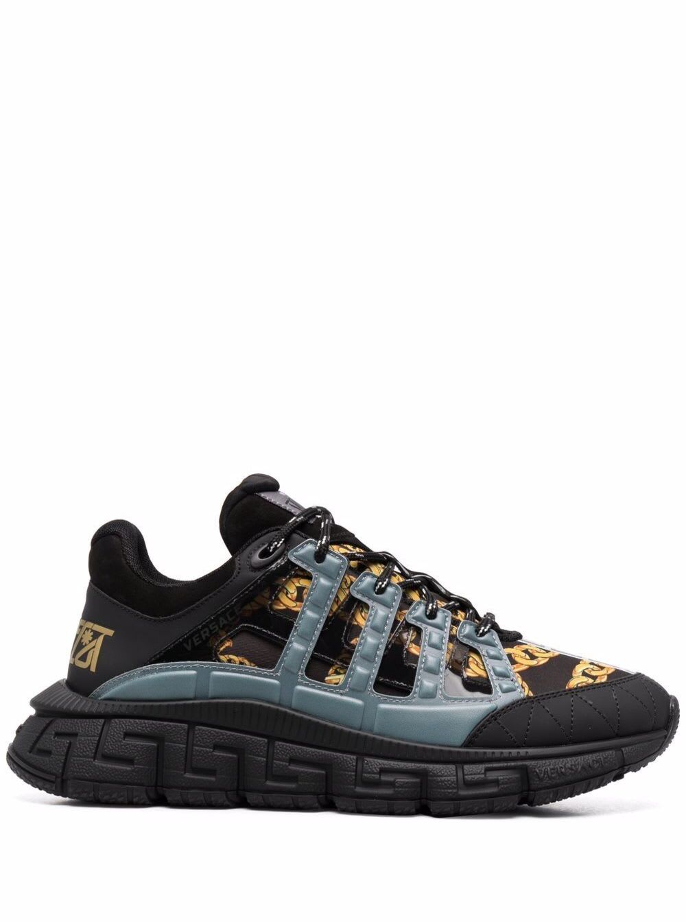 Mans Versace Mix Of Materials Multicolor Sneakers