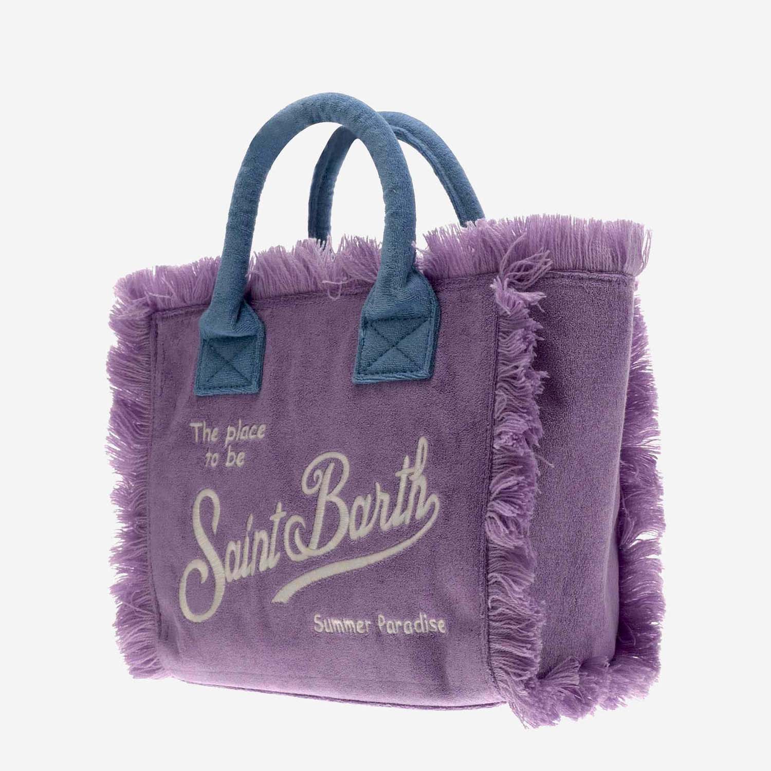 Shop Mc2 Saint Barth Colette Tote Bag With Logo In Purple