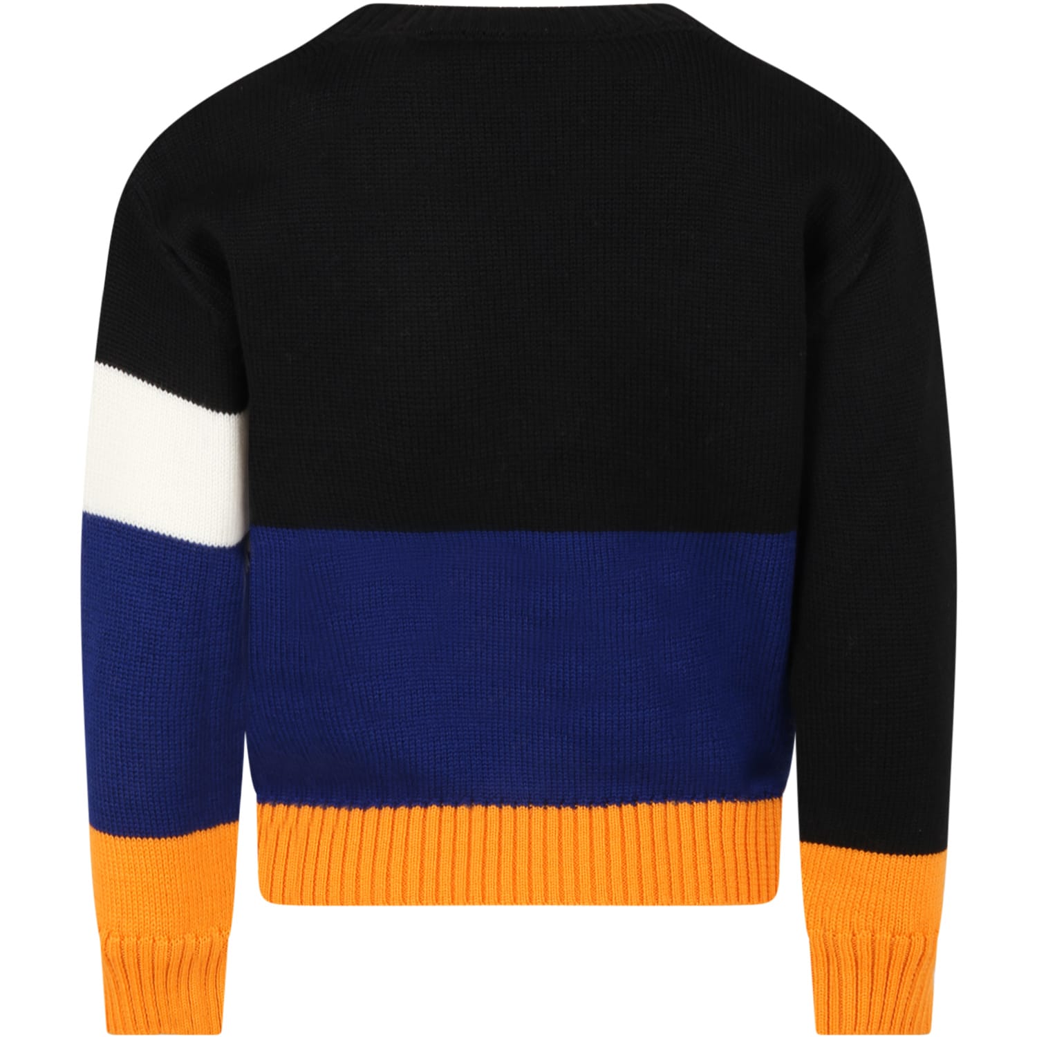 Shop Off-white Black Sweater For Boy With Logo In Black Whit