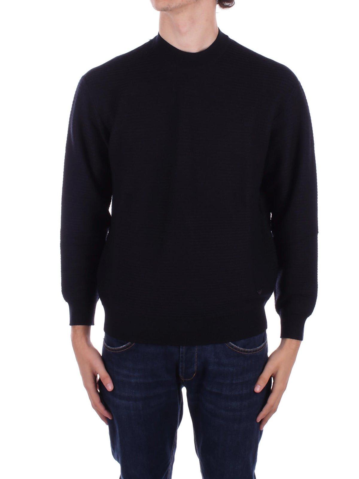 Micro-textured Weave Mock-neck Jumper