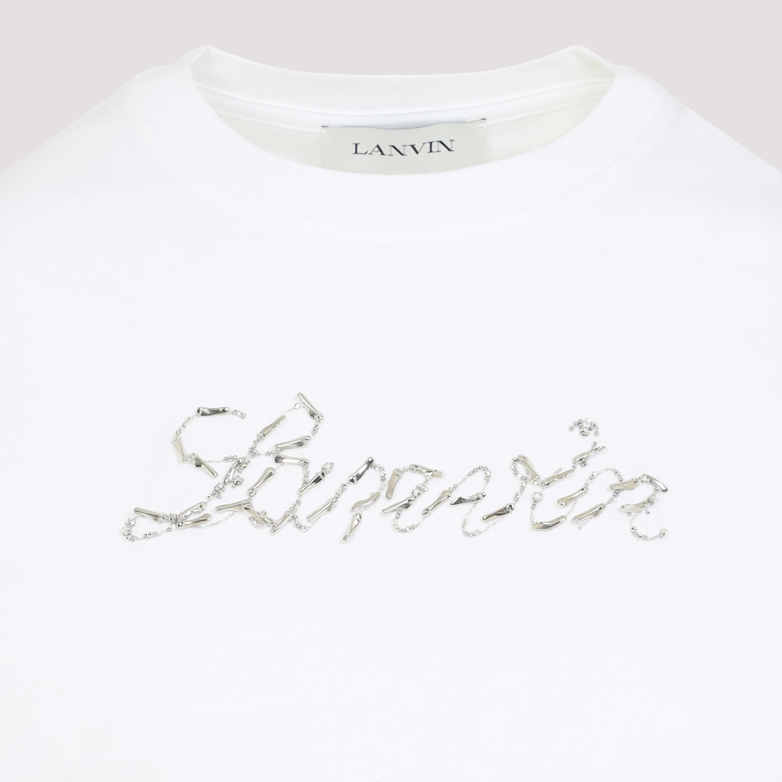 Lanvin Short-sleeved T-shirt With Embroidered Logo In White