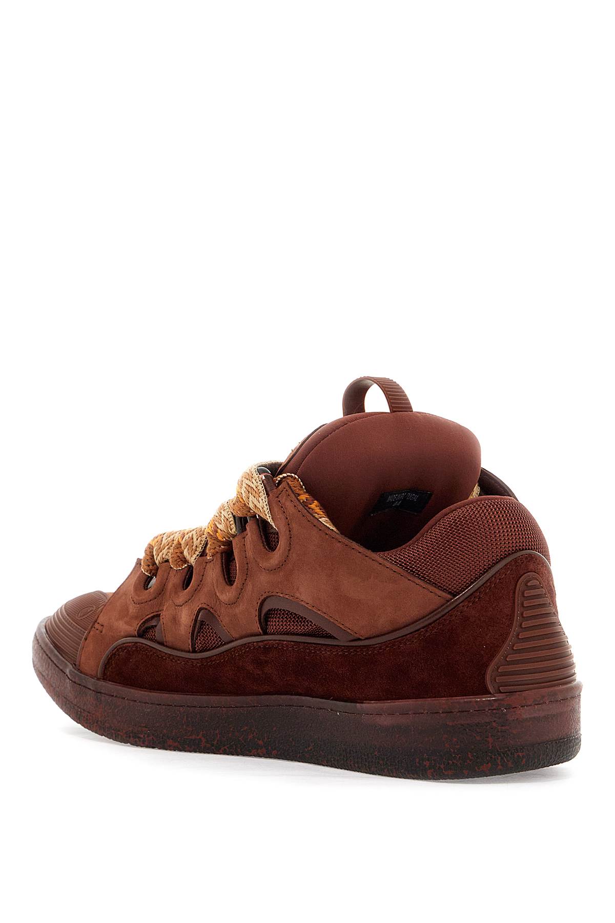 Shop Lanvin Curb Sneakers In Marron Foncé (brown)