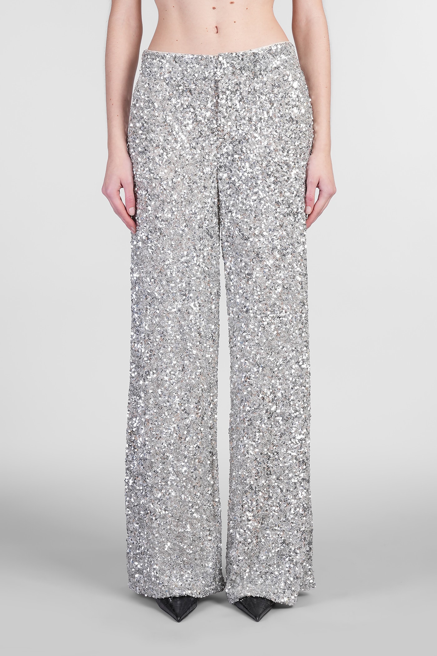 Mame Pants In Silver Polyester