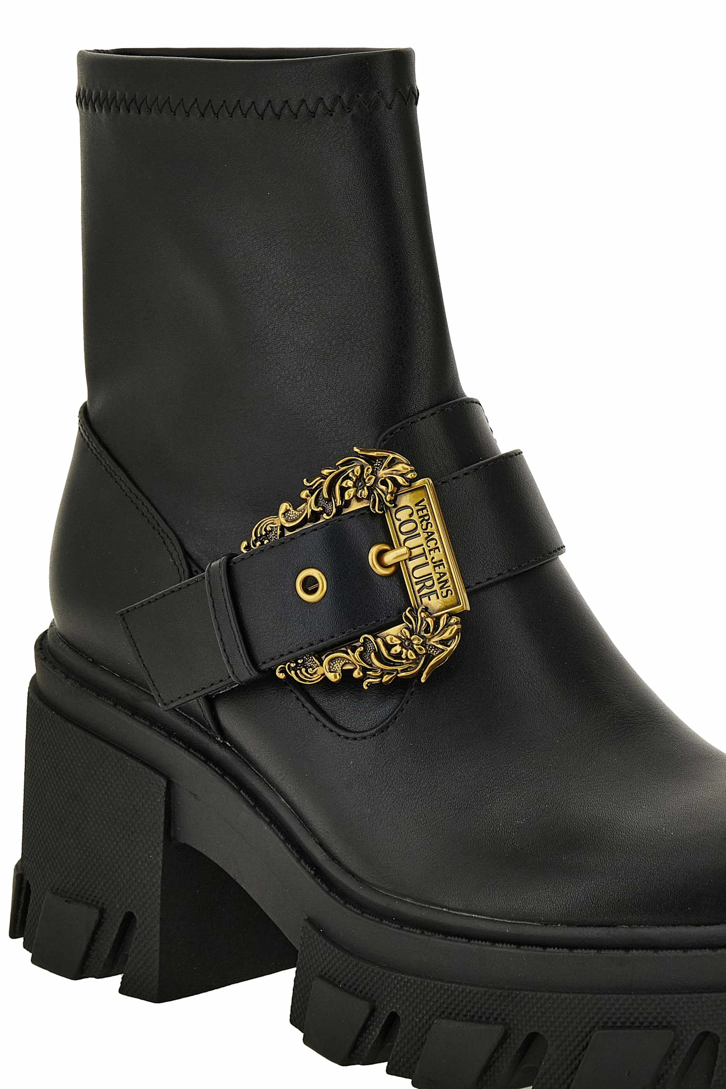 Versace Jeans Couture Buckle-embellished Boots In Black