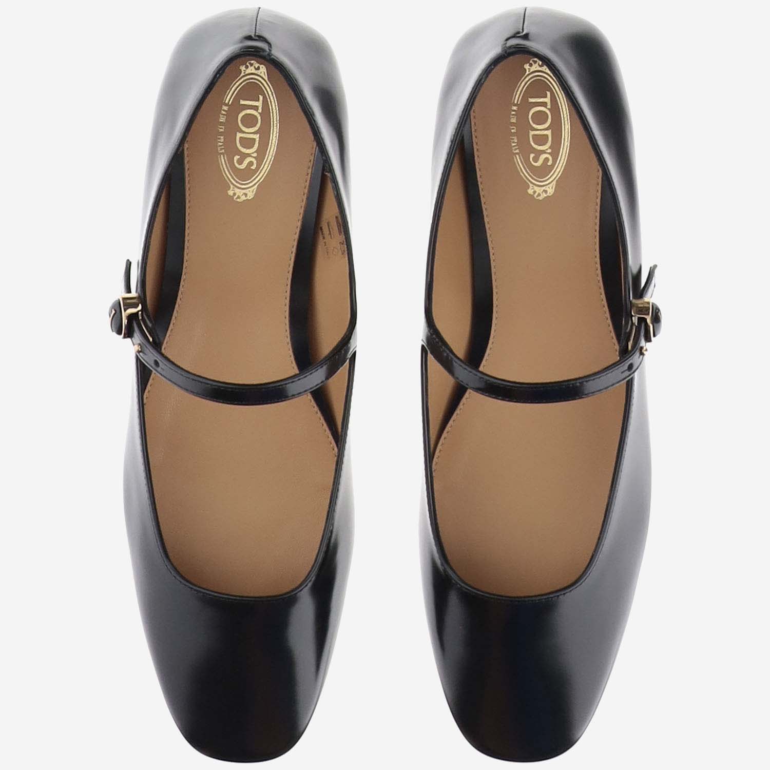 Shop Tod's Ballet Shoes Leather In Black