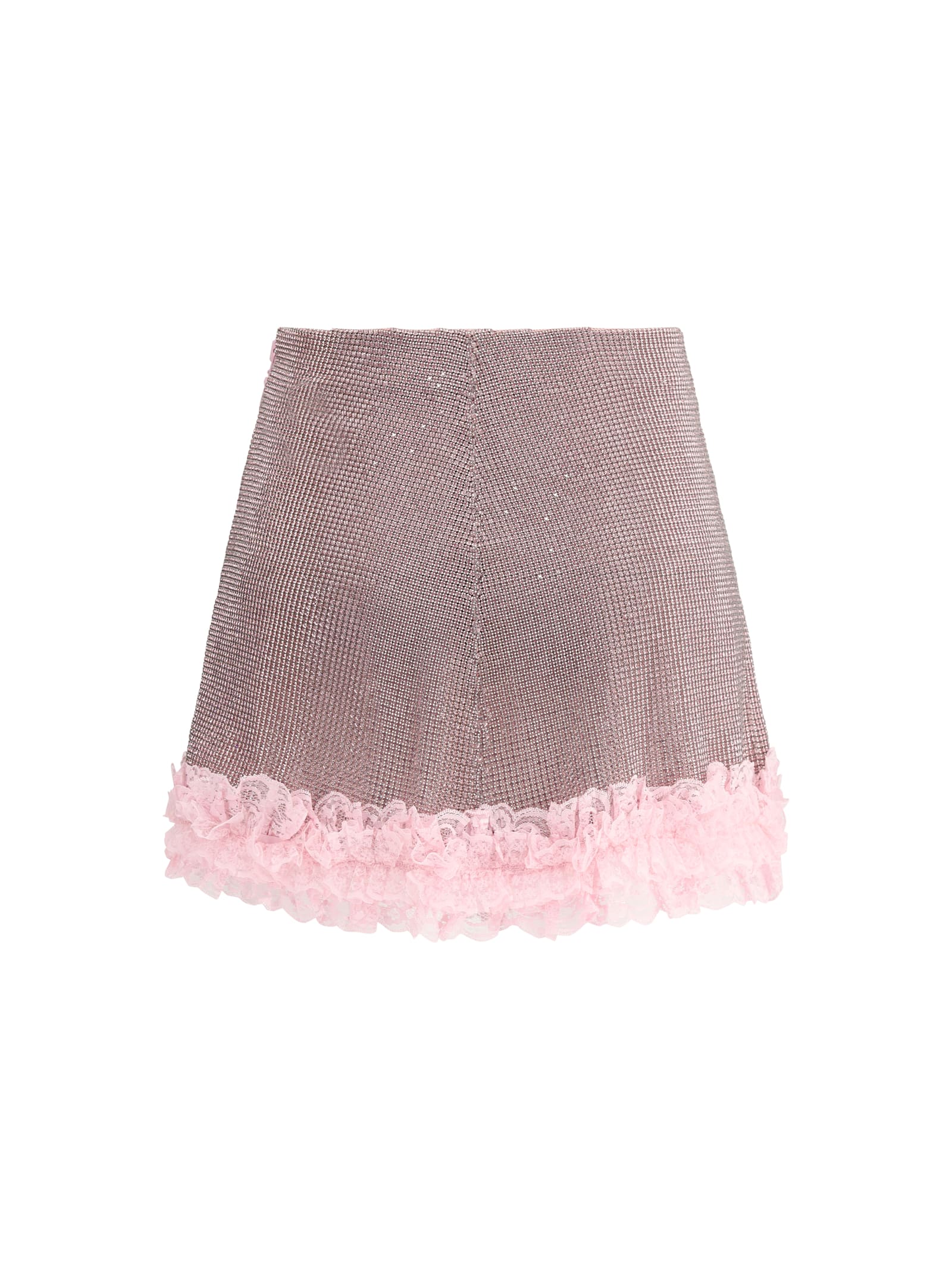 Self-portrait Crystal Miniskirt In Pink