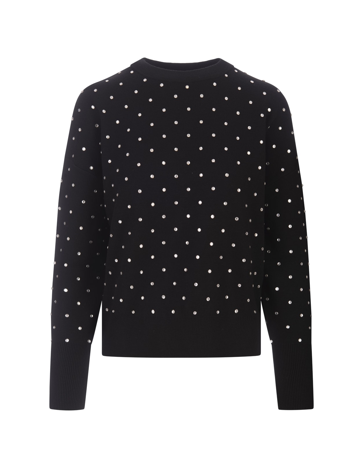 Shop Rabanne Black Pullover With Crystals All-over