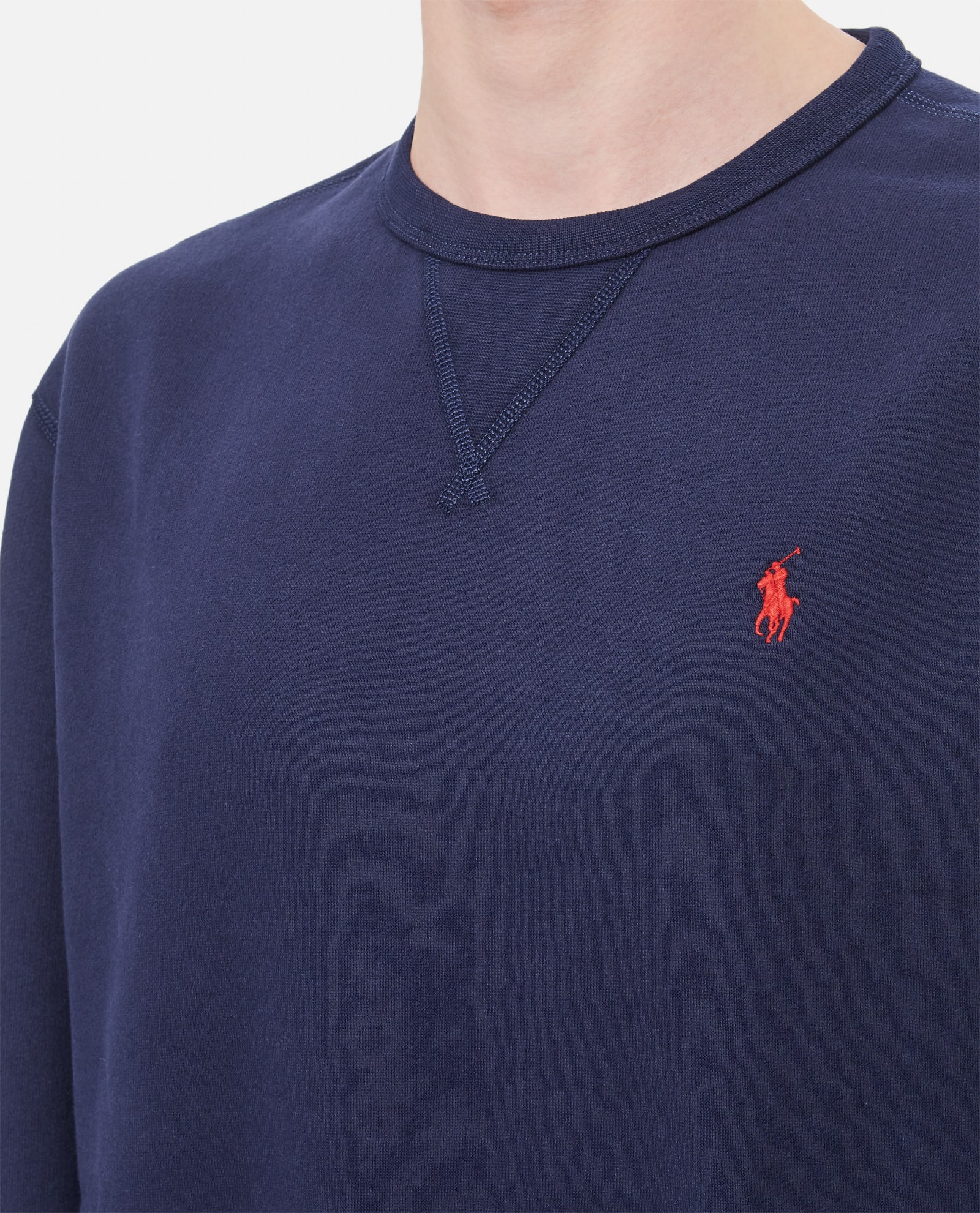 Shop Polo Ralph Lauren Crewneck Knit In Blue