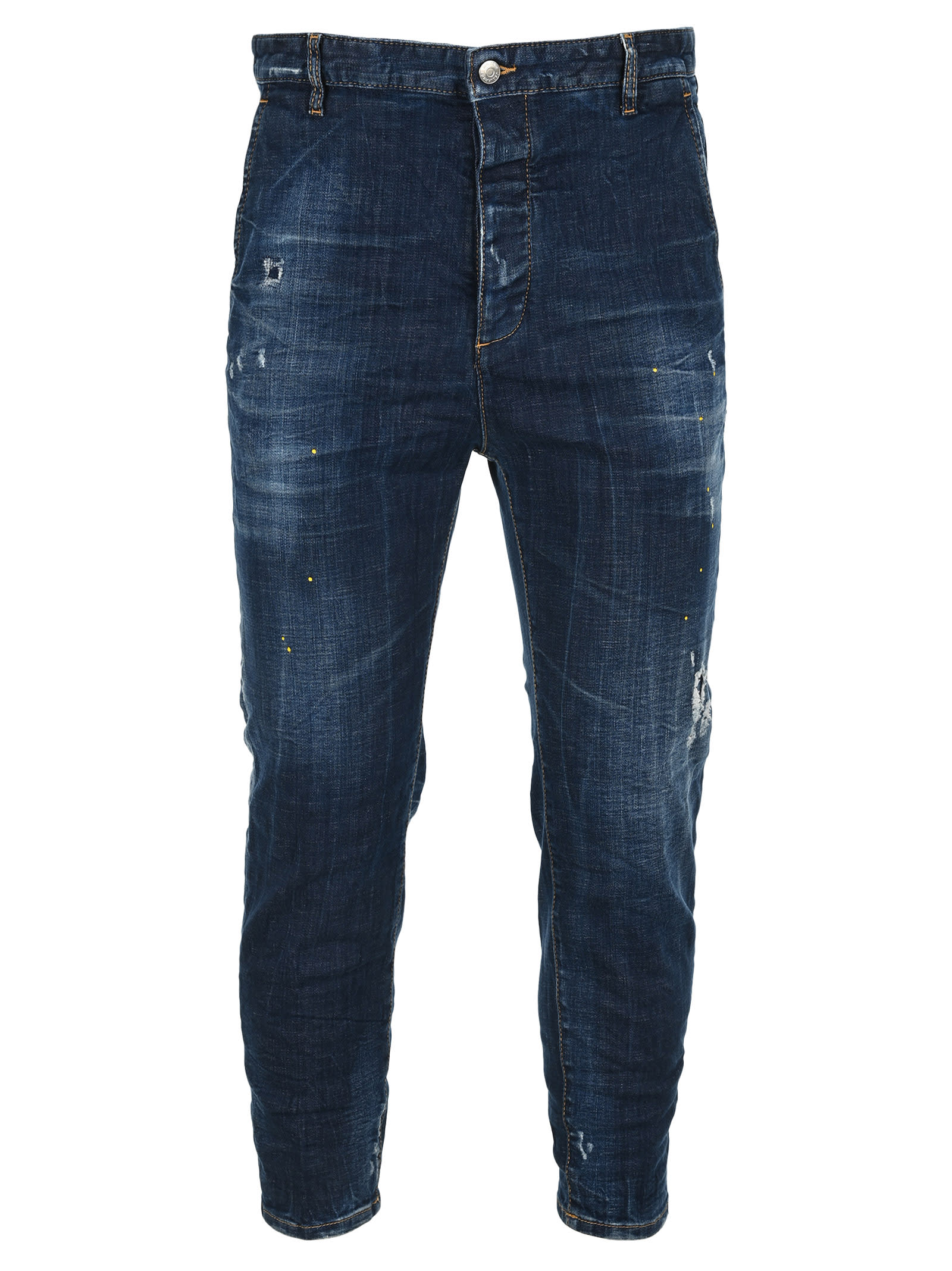 Dsquared2 D Squared Cropped Distressed Jeans In Blue