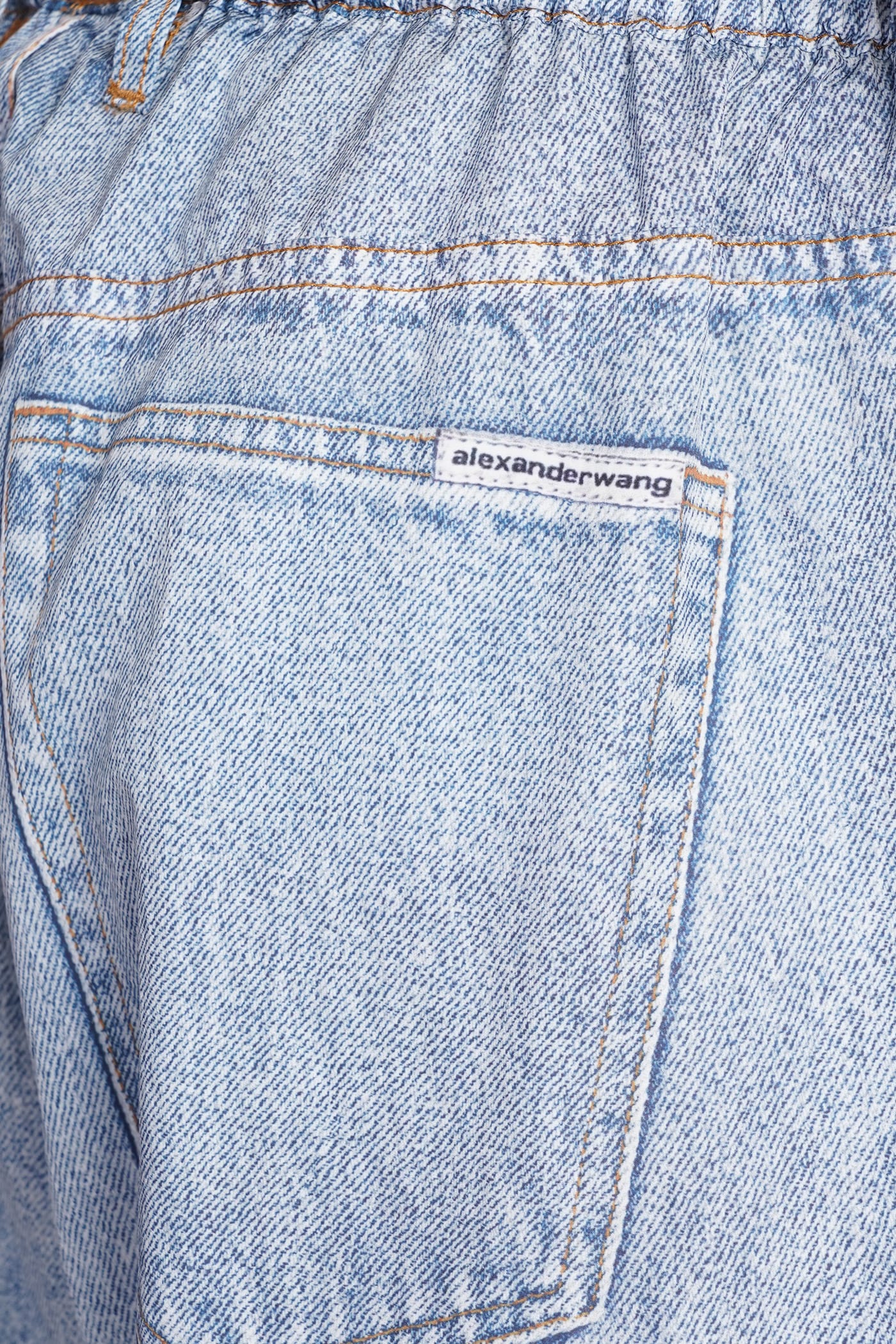 Alexander Wang Printed Denim Track Pant In Nylon In Vintagefadedindigo