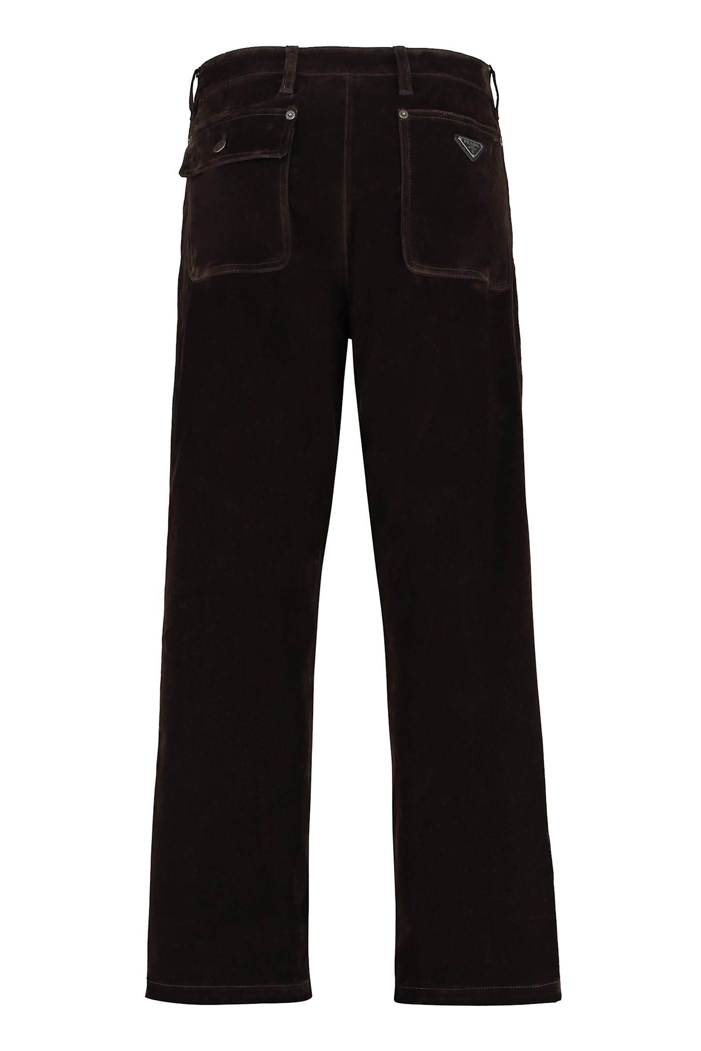 Prada Velvet Trousers In Darkbrown