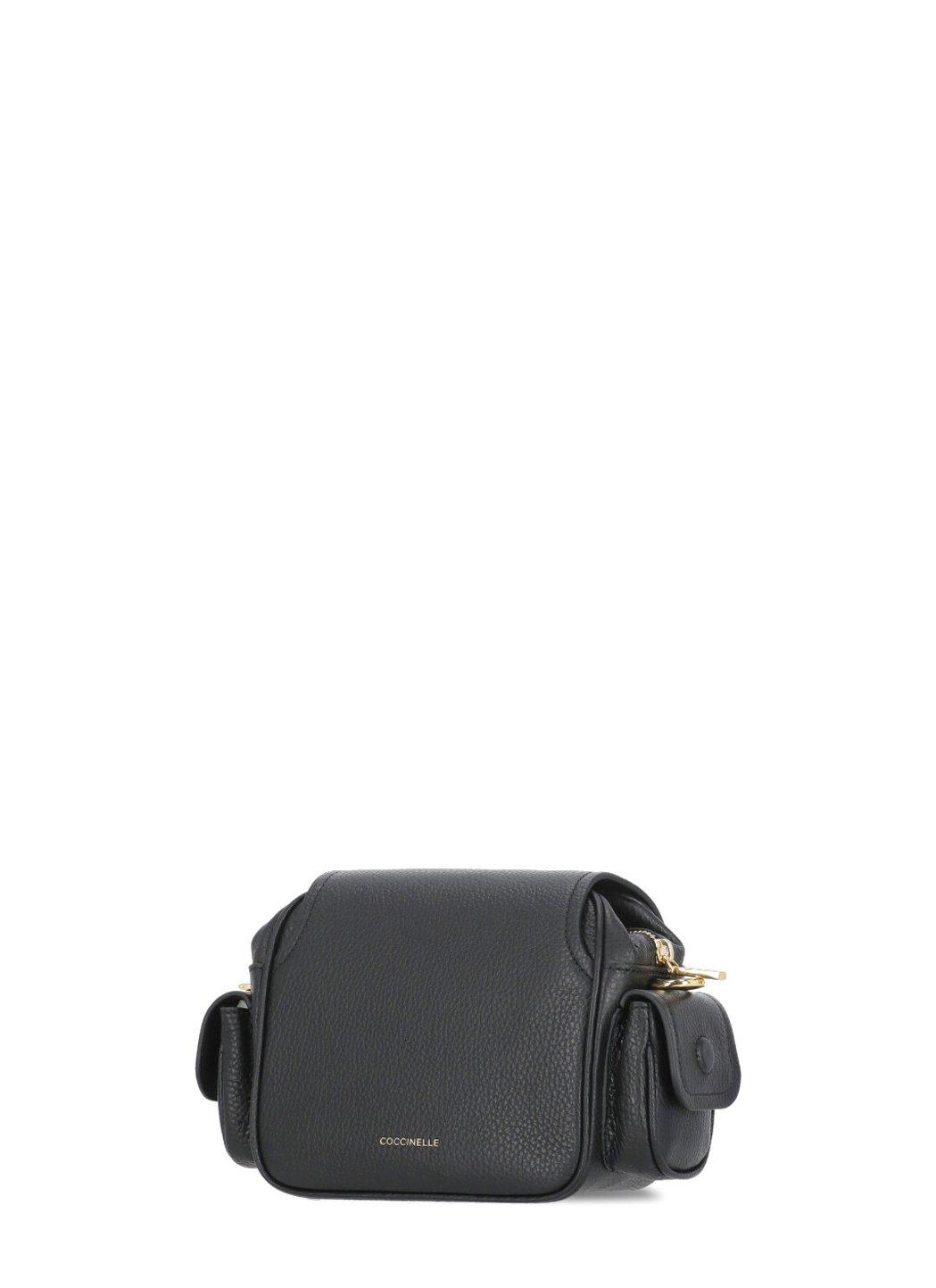 Shop Coccinelle Campus Logo Printed Mini Crossbody Bag In Noir