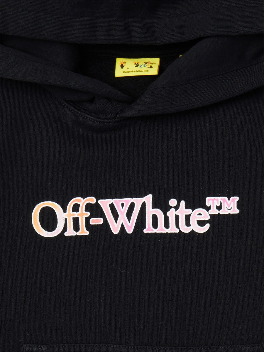 Off-white Watercolor Hoodie Dress In Black