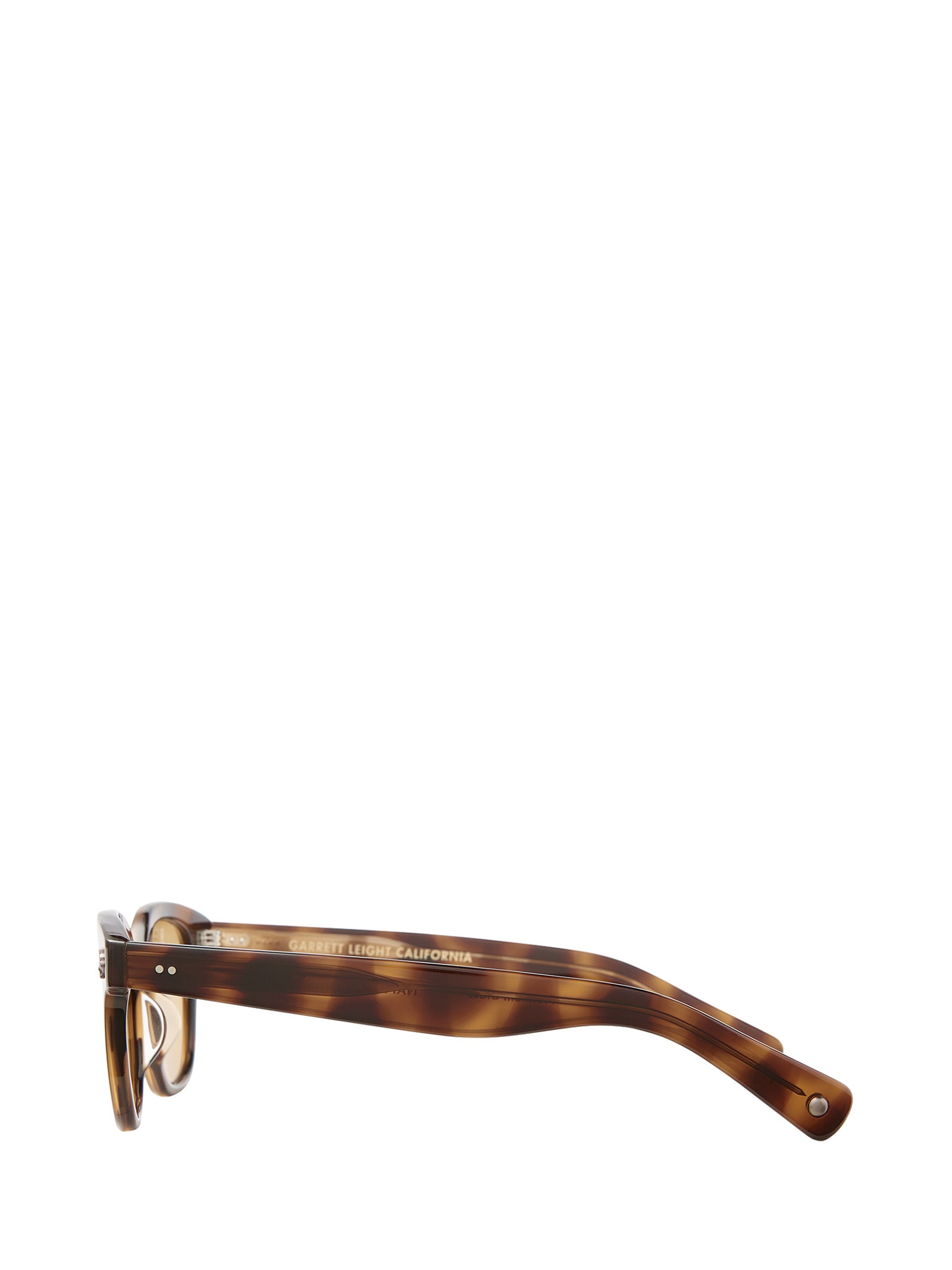 Shop Garrett Leight Naples Sun Spotted Brown Shell Sunglasses