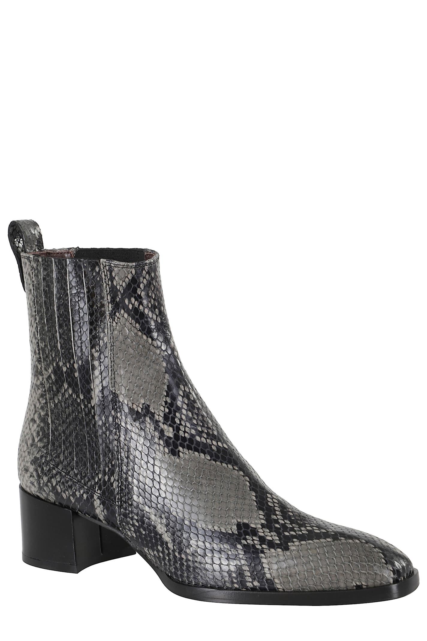 Roberto Festa Stylish Python Leather Ankle Boots In Gray