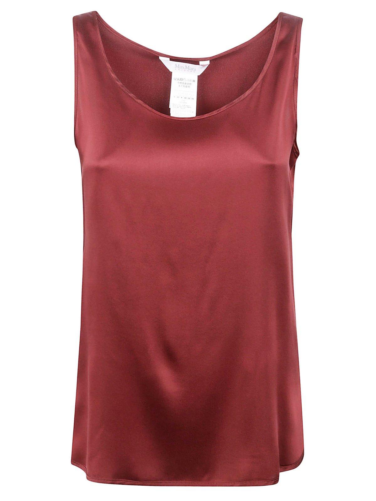 Shop Max Mara Pan Sleeveless Top In Mattone