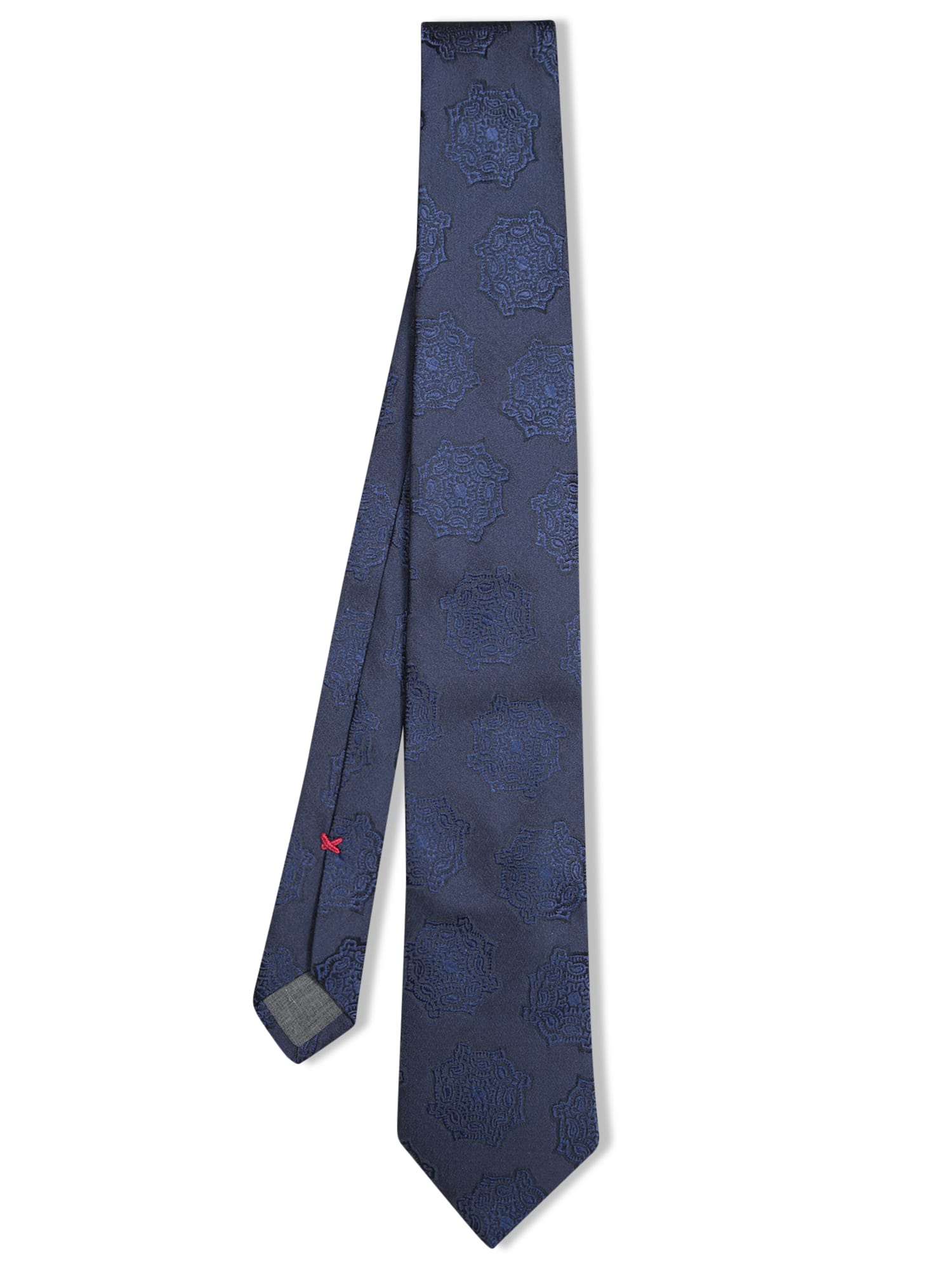Blue Silk Tie With Maxi Pattern