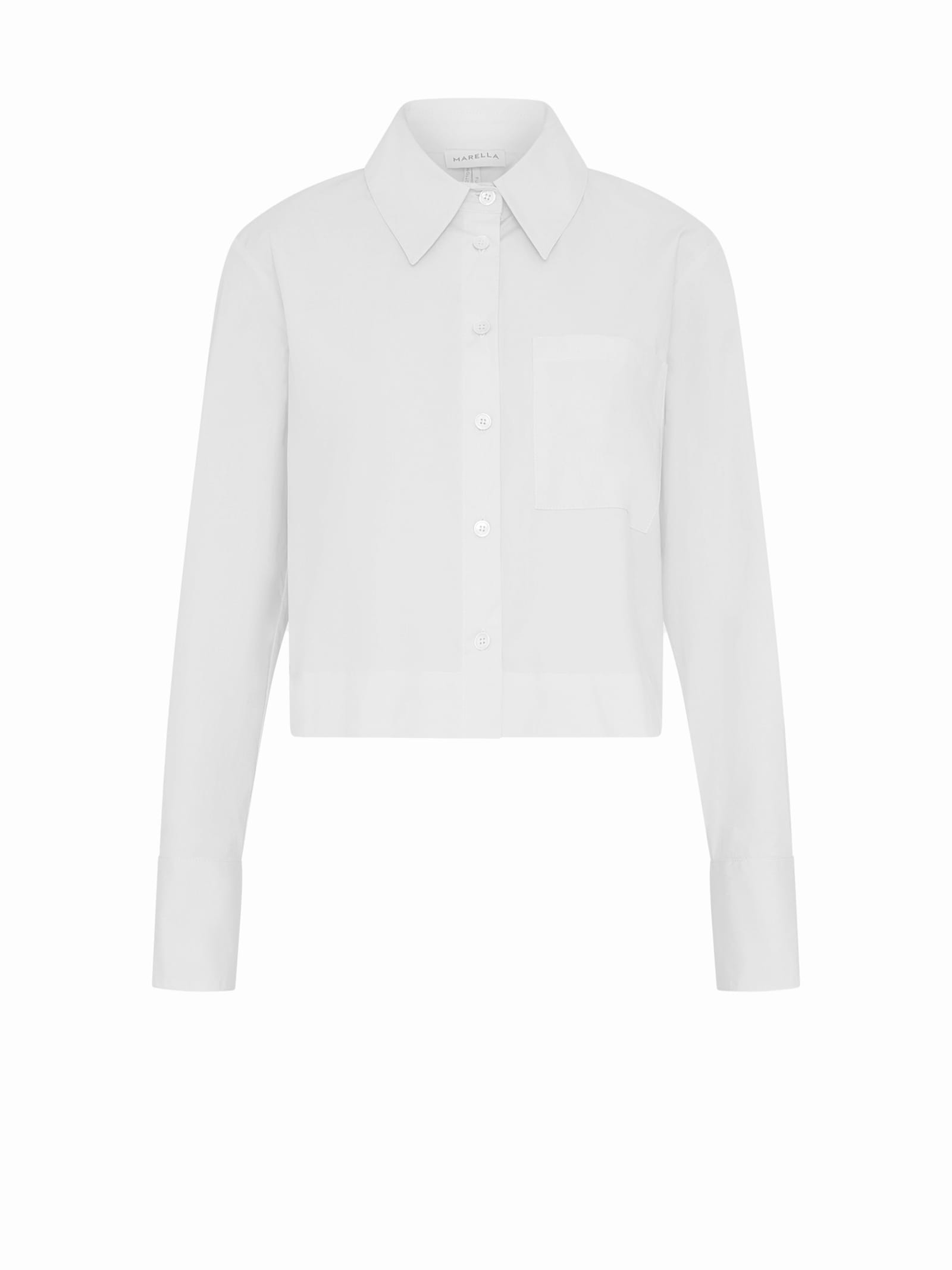 Shop Marella White Long-sleeved Shirt In Bianco